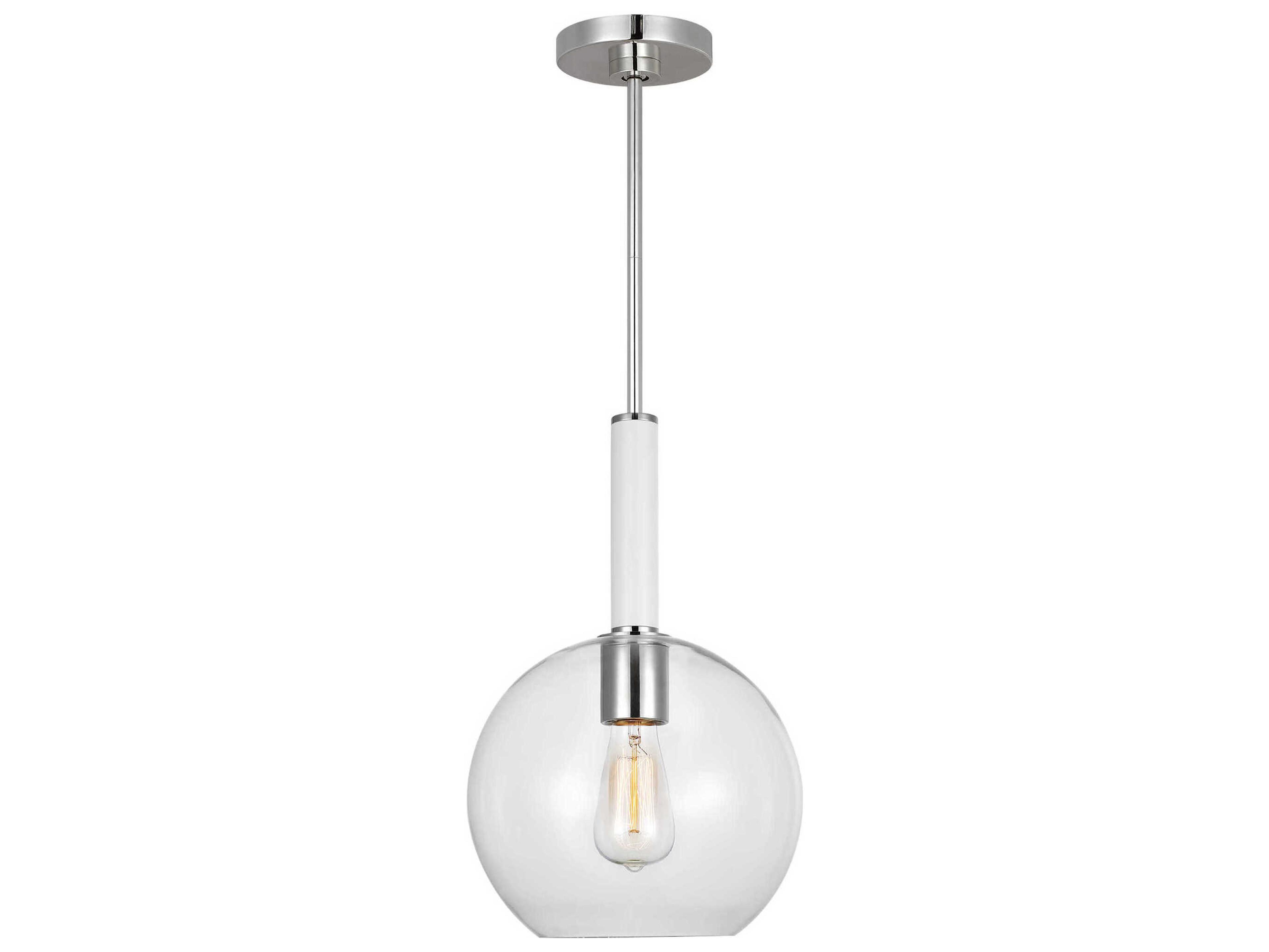 Visual Comfort Studio Monroe 1-Light Polished Nickel Globe Mini Pendant