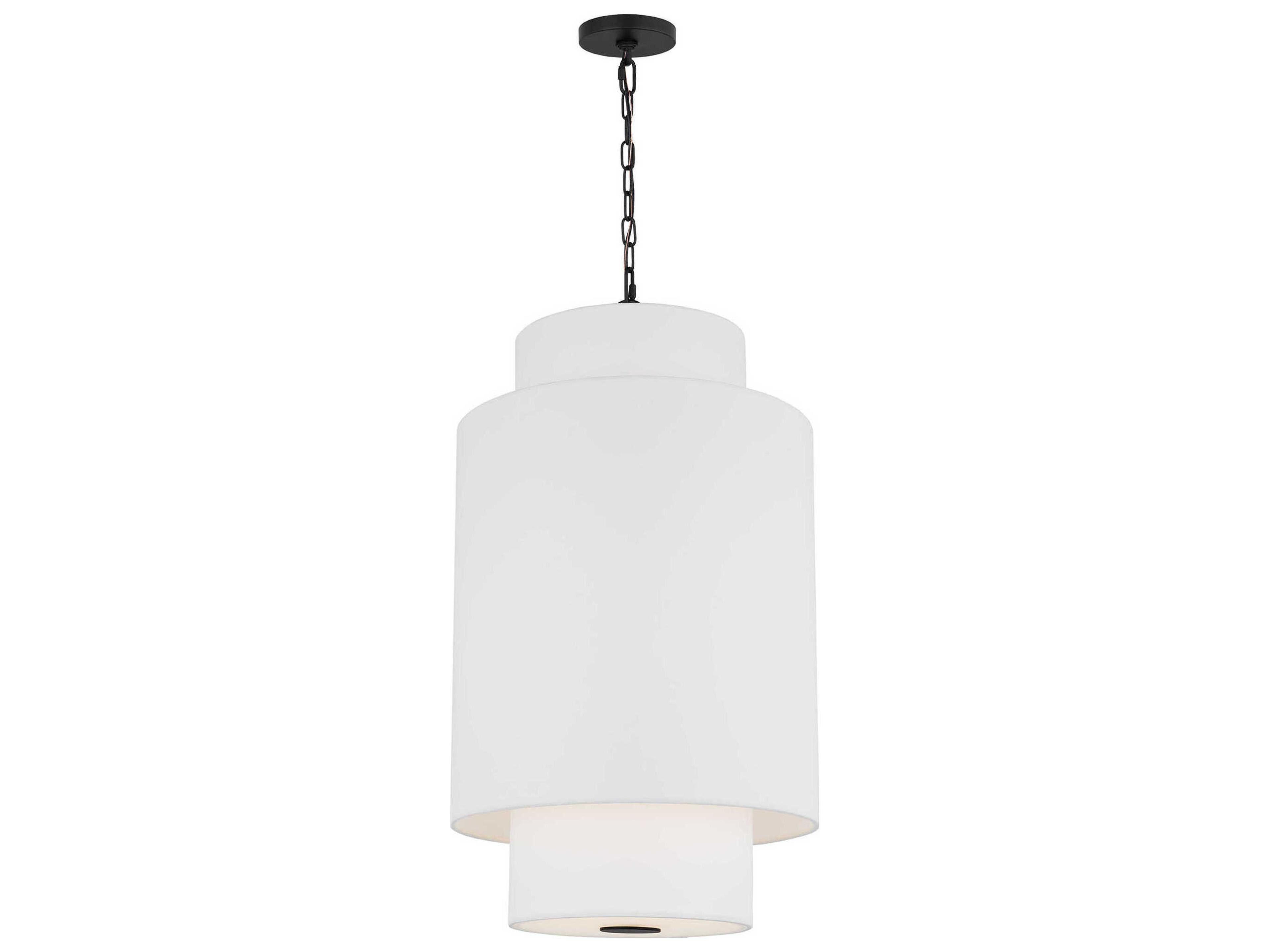 Visual Comfort Studio Sawyer 1-Light Midnight Black White Pendant