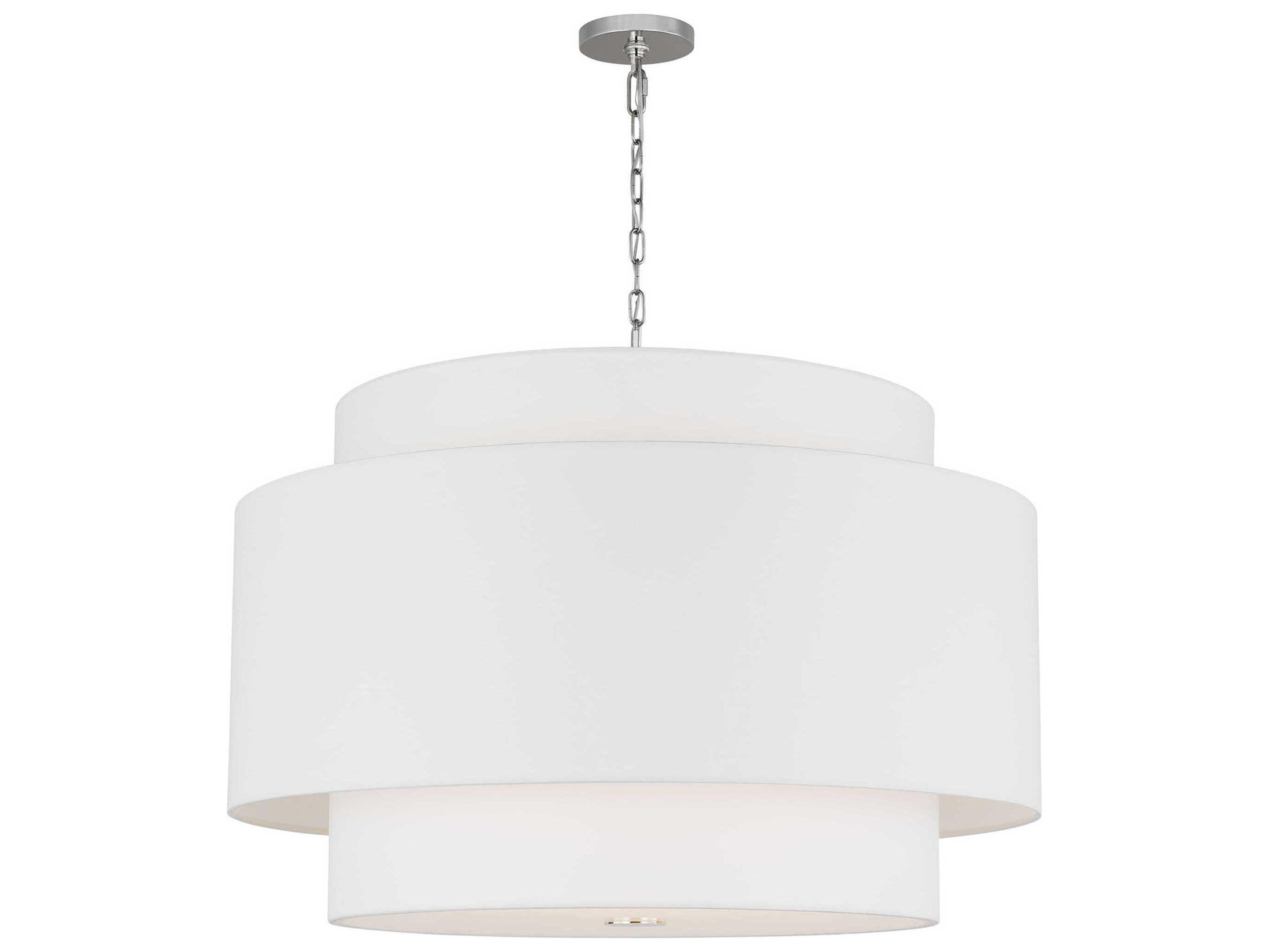 Visual Comfort Studio Sawyer 4-Light Polished Nickel White Pendant