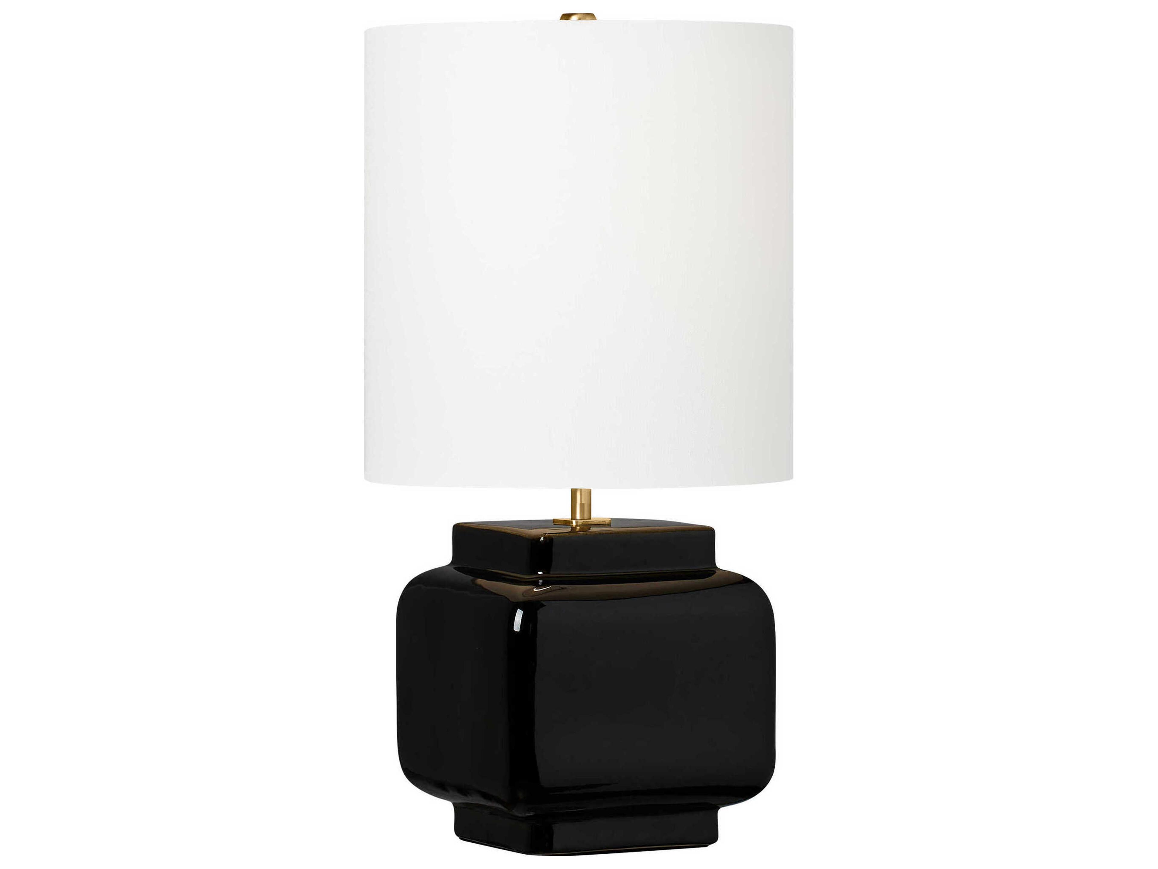 Visual Comfort Studio Anderson Black White Linen Table Lamp