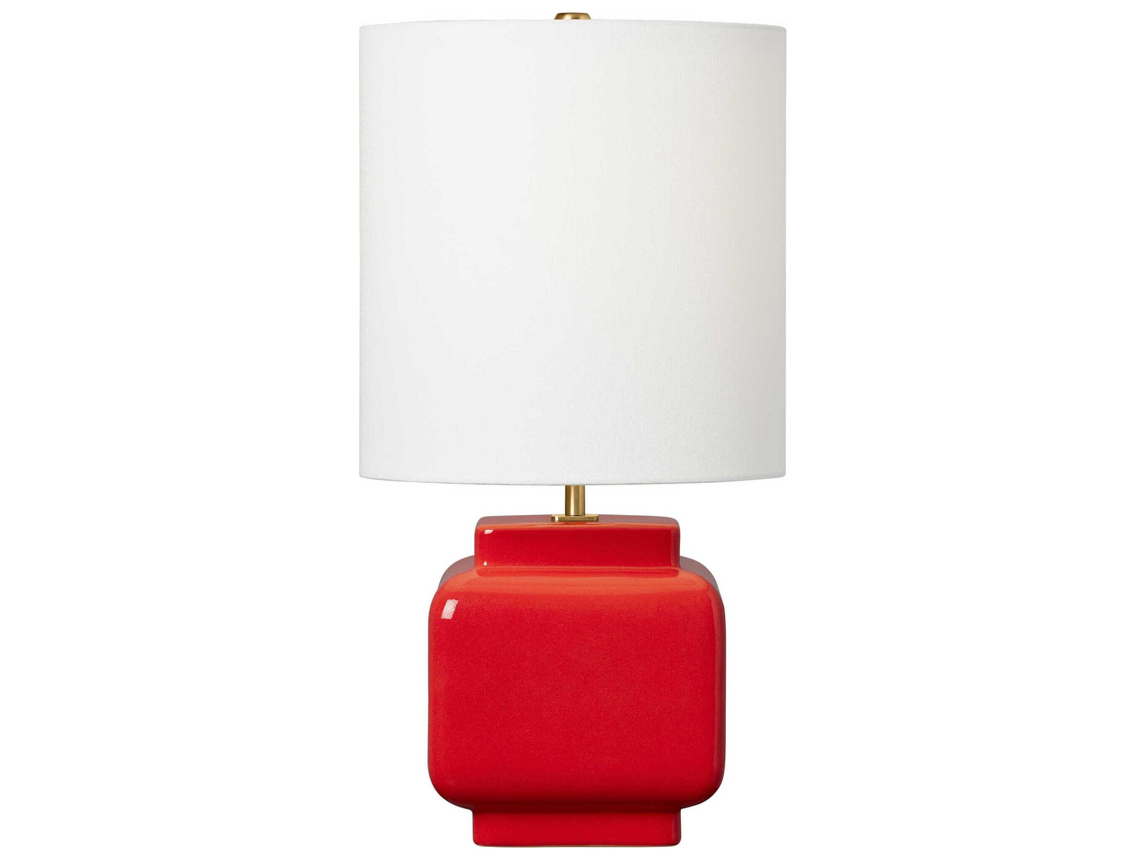 Visual Comfort Studio Anderson Lucent Red White Linen Table Lamp