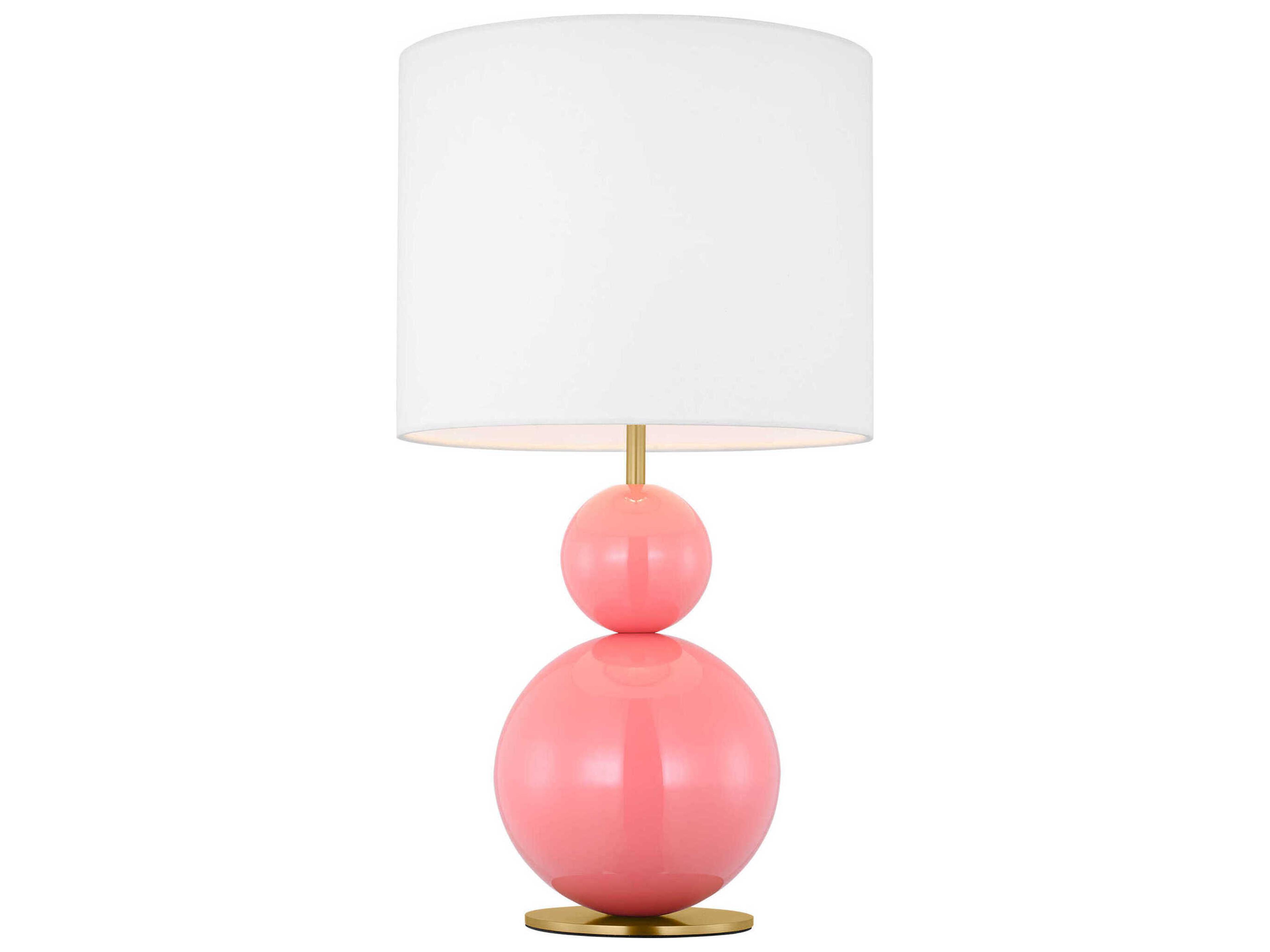 Visual Comfort Studio Suki Coral White Linen Pink Table Lamp