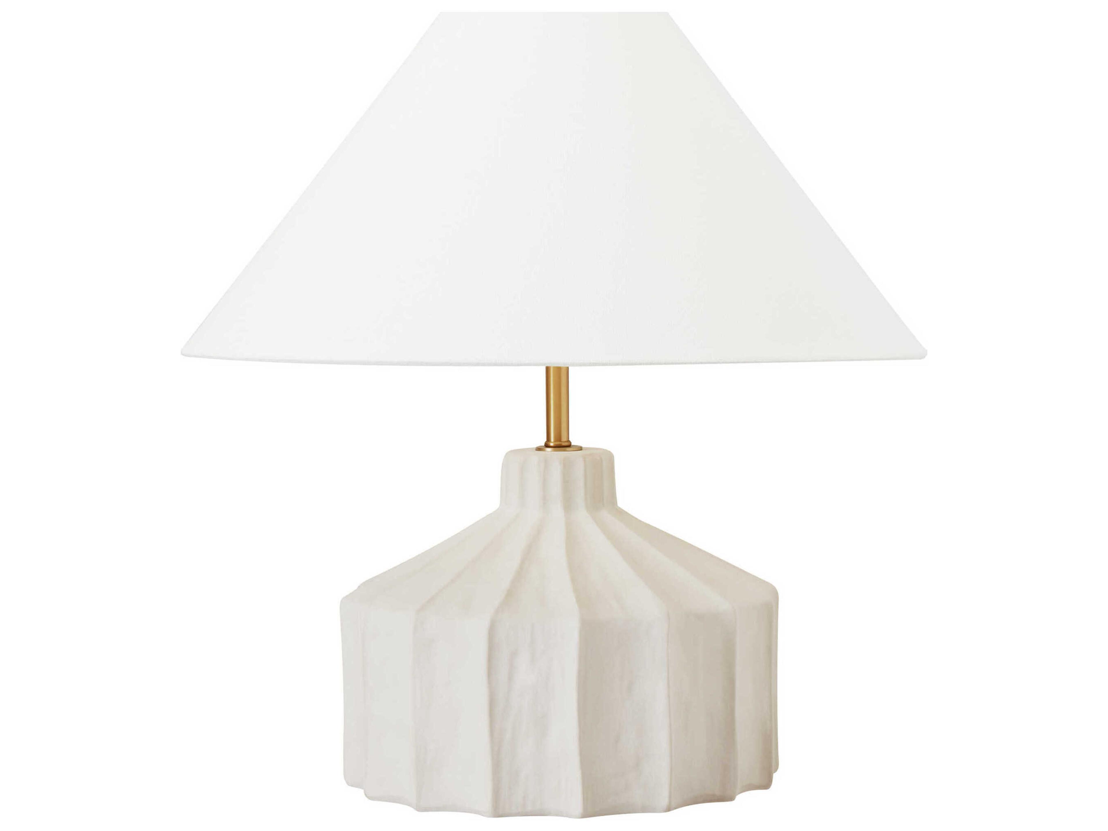Visual Comfort Studio Veneto Matte Concrete White Linen Fabric Table Lamp