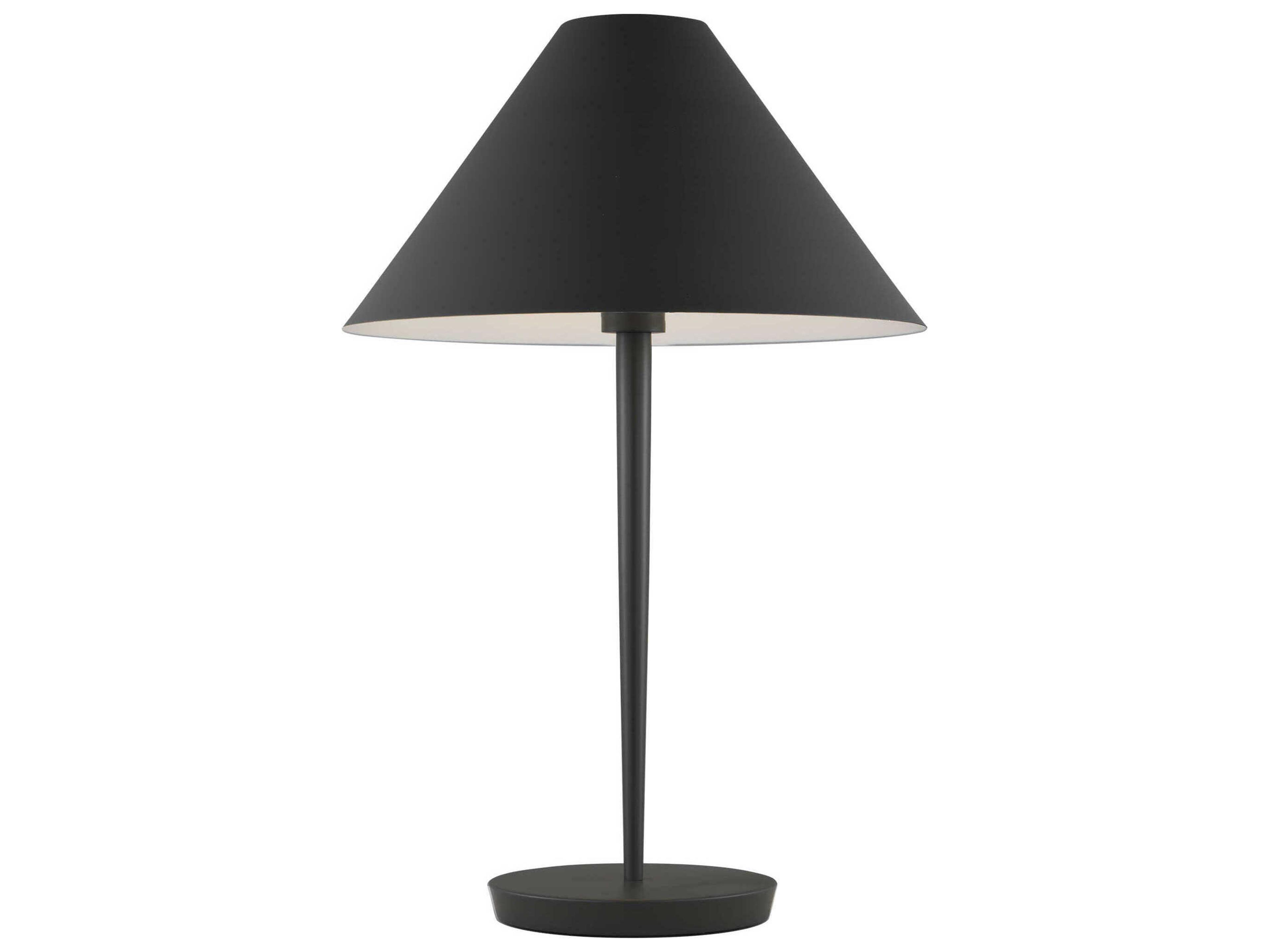 Visual Comfort Studio Contra Matte Charcoal Black Steel Table Lamp