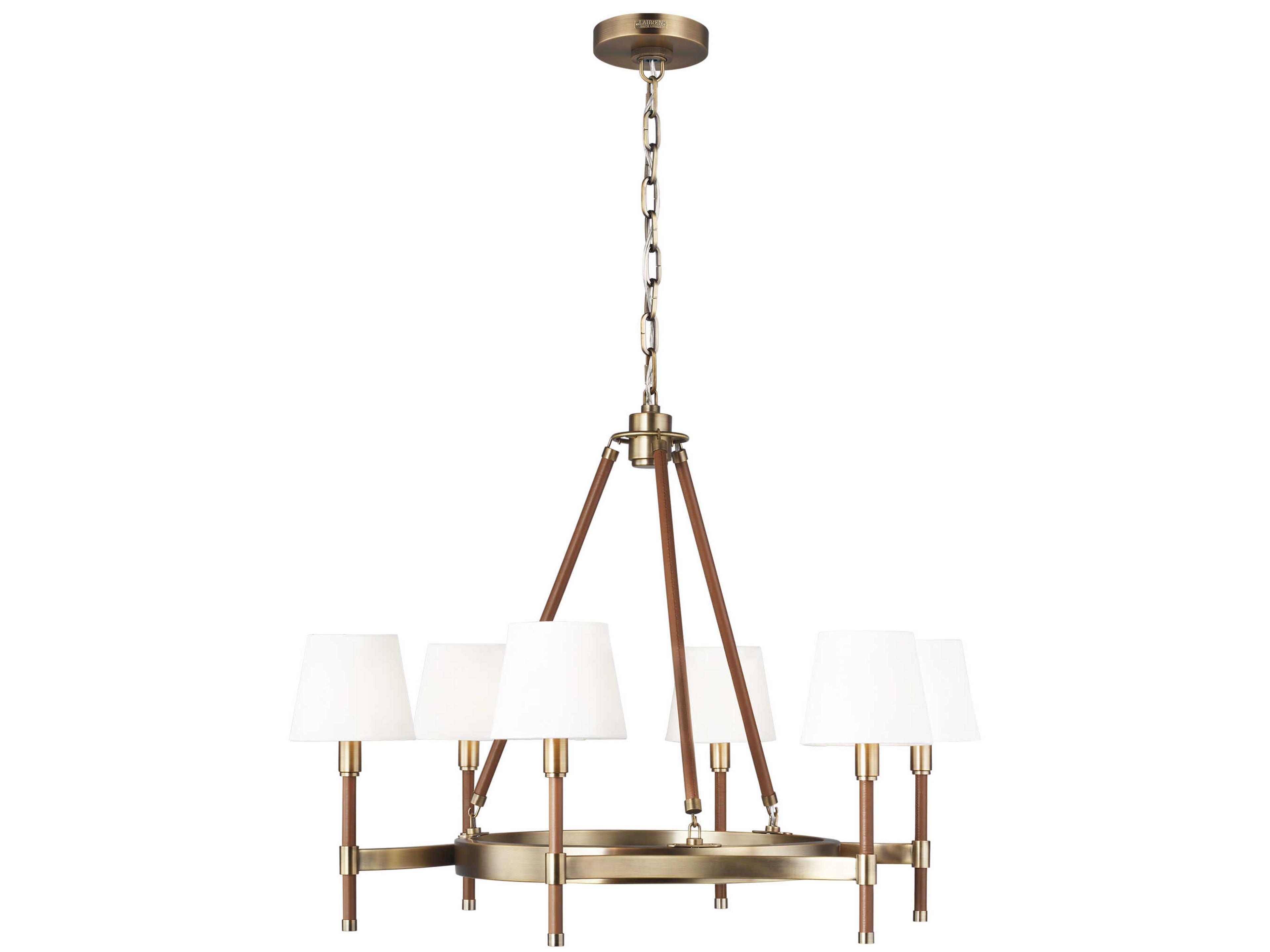 Visual Comfort Studio Katie 6-Light Time Worn Brass Chandelier