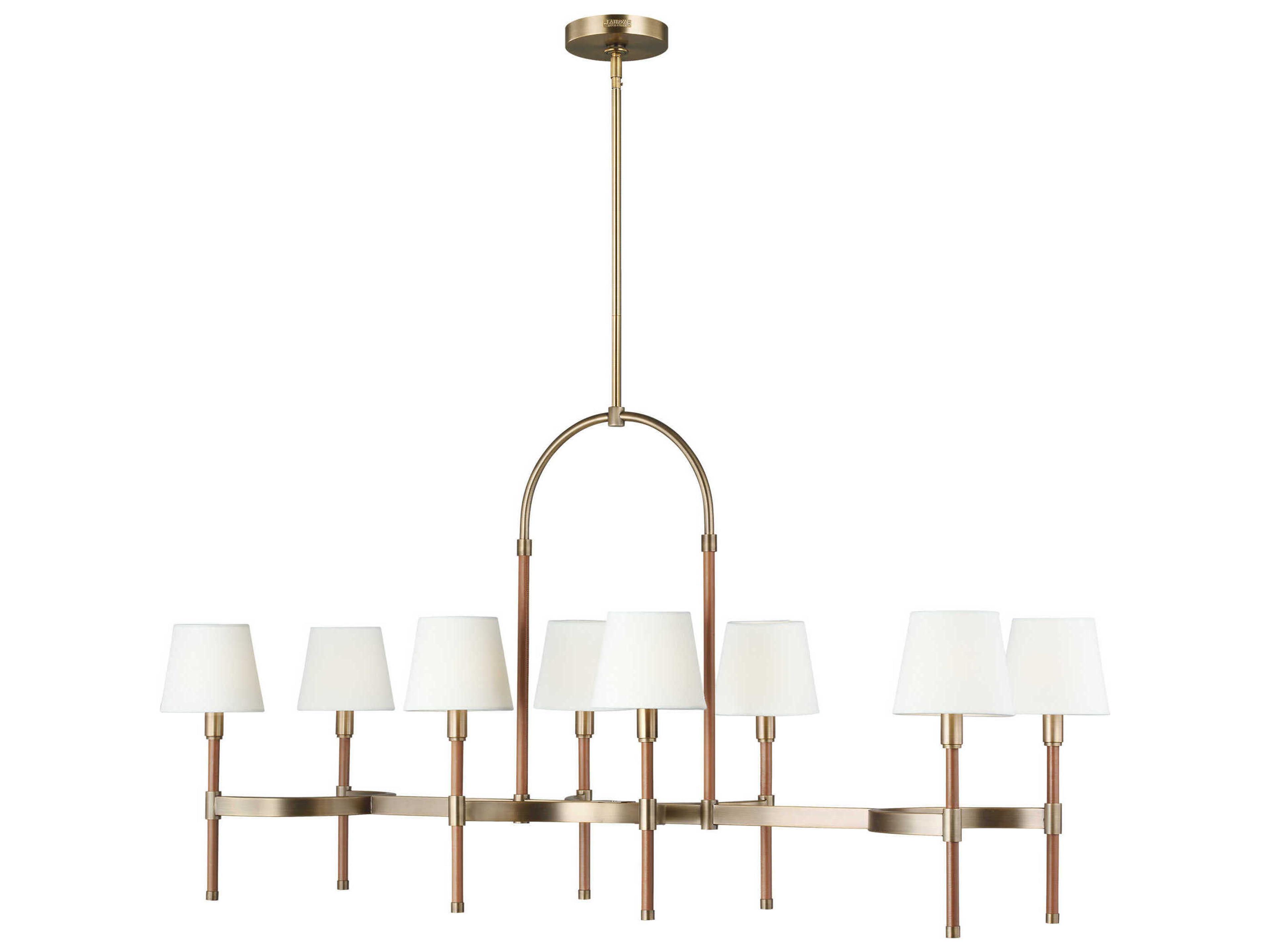 Visual Comfort Studio Katie 8-Light Time Worn Brass Island Pendant