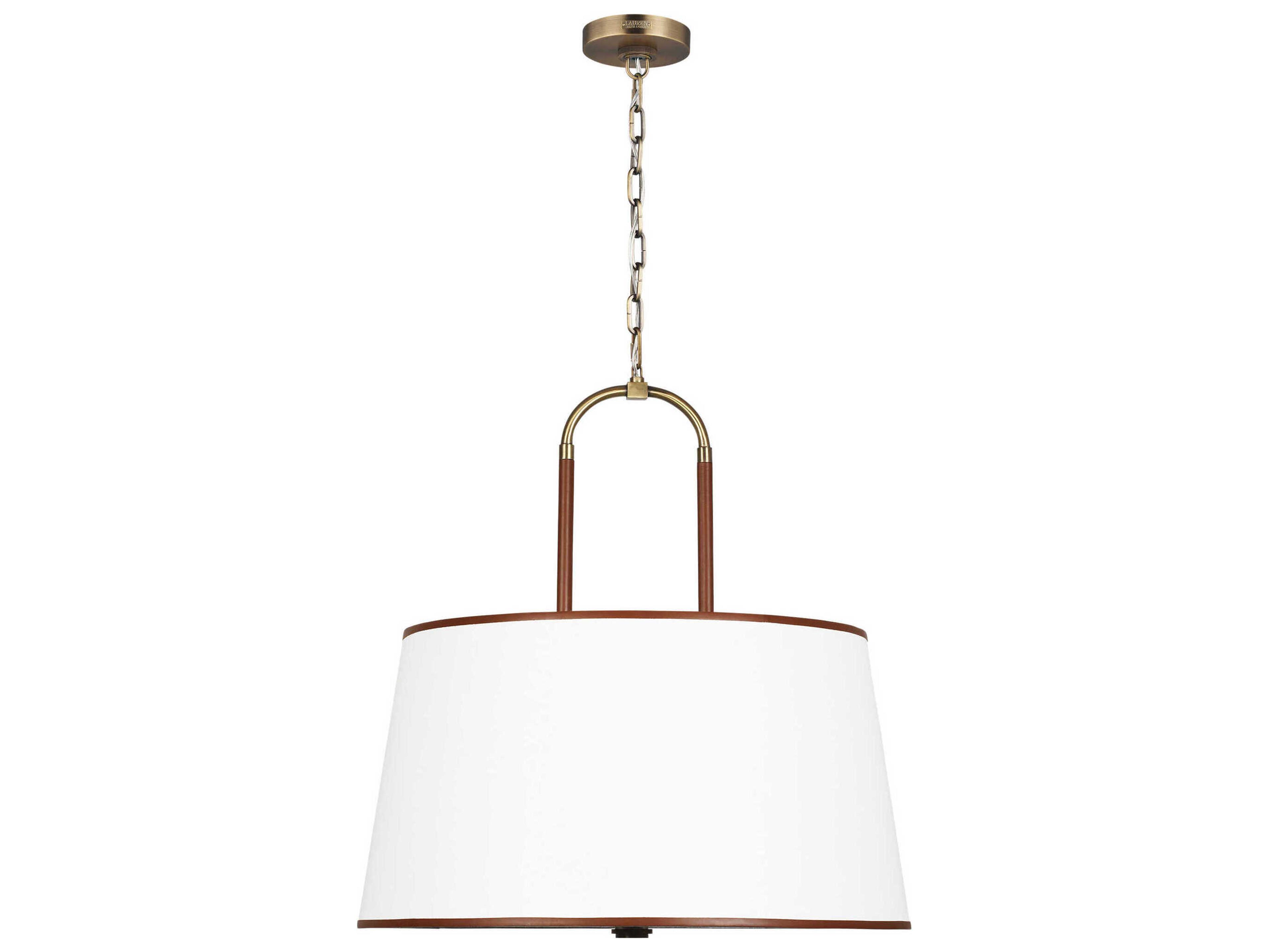 Visual Comfort Studio Katie 4-Light Time Worn Brass Drum Pendant