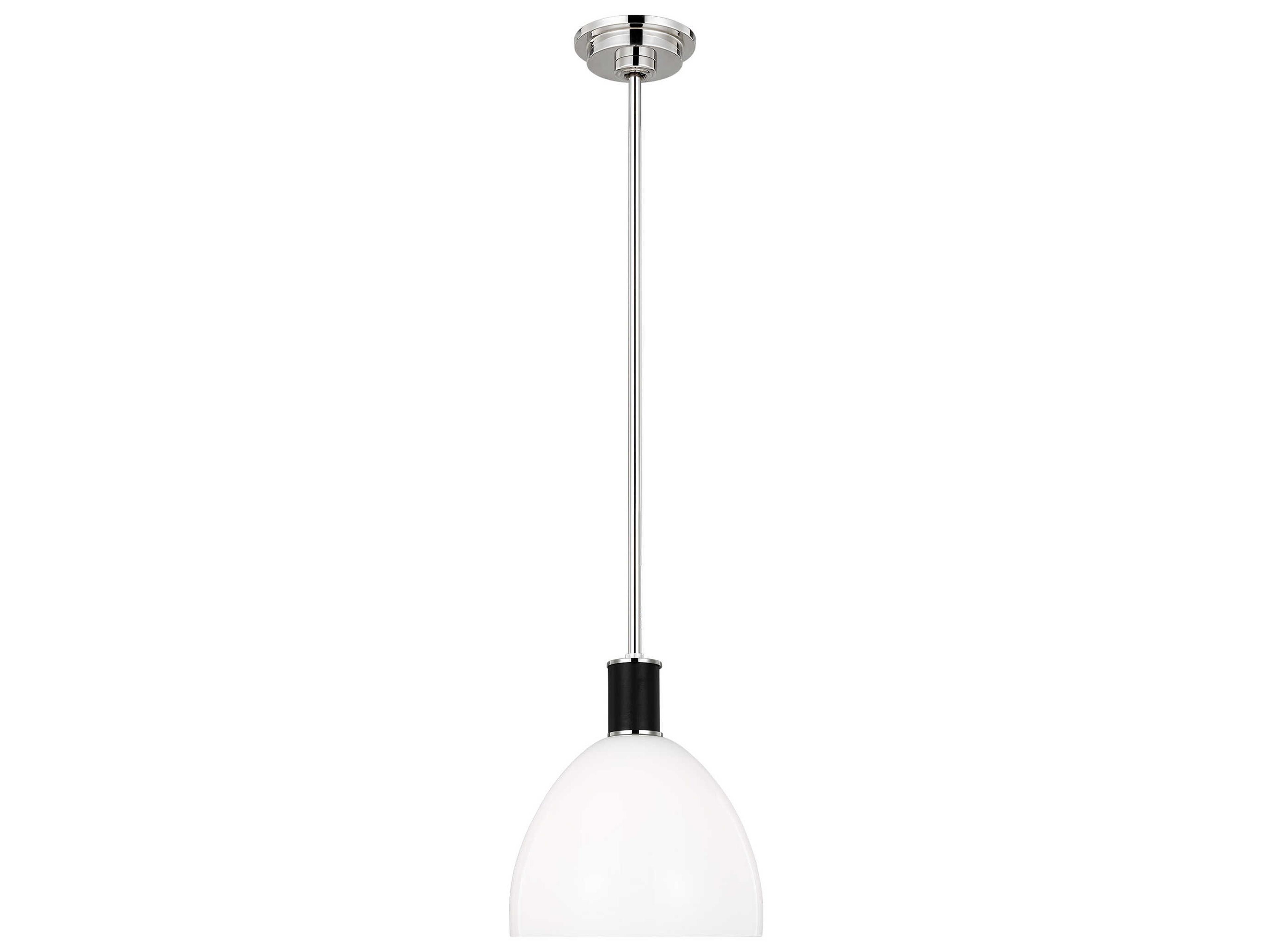 Visual Comfort Studio Hadley 1-Light Polished Nickel Dome Mini Pendant