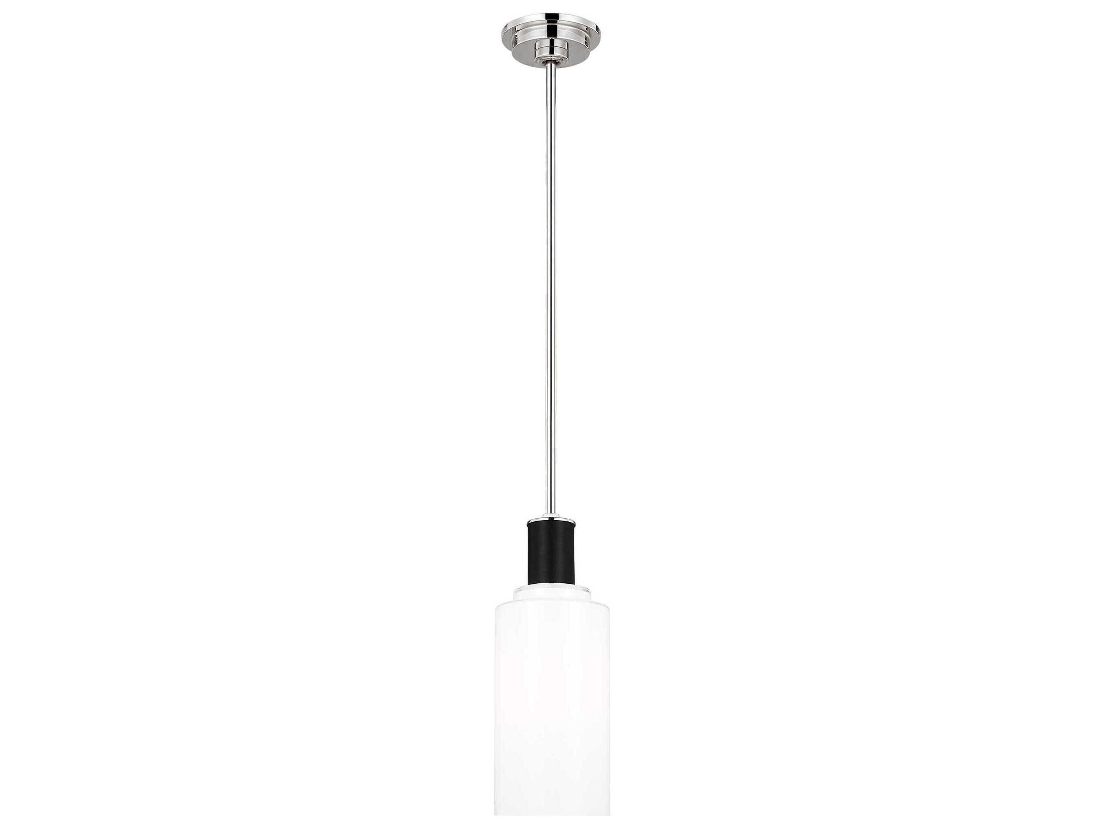 Visual Comfort Studio Hadley 1-Light Polished Nickel Cylinder Mini Pendant