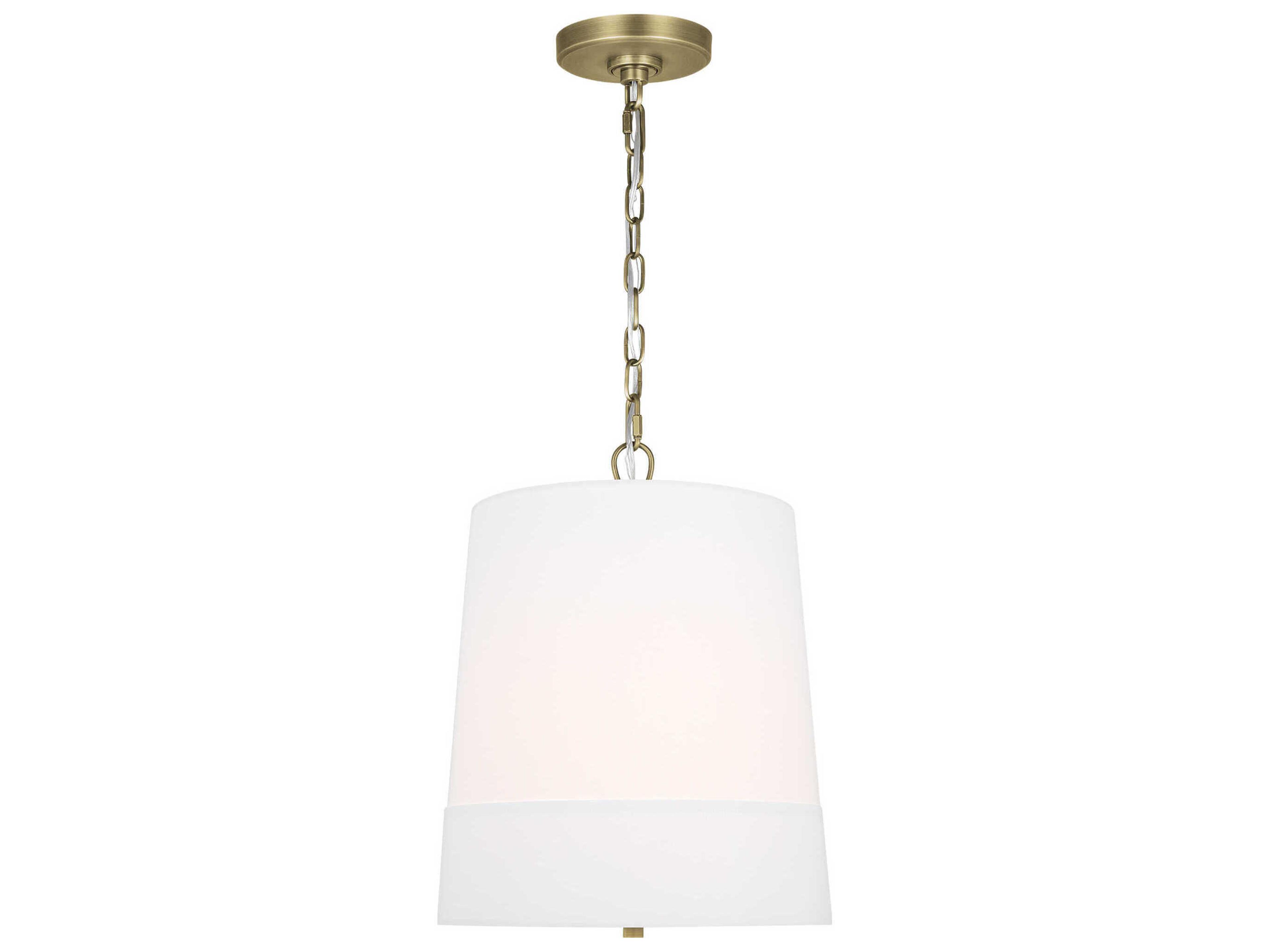 Visual Comfort Studio Ivie 1-Light Time Worn Brass Drum Mini Pendant