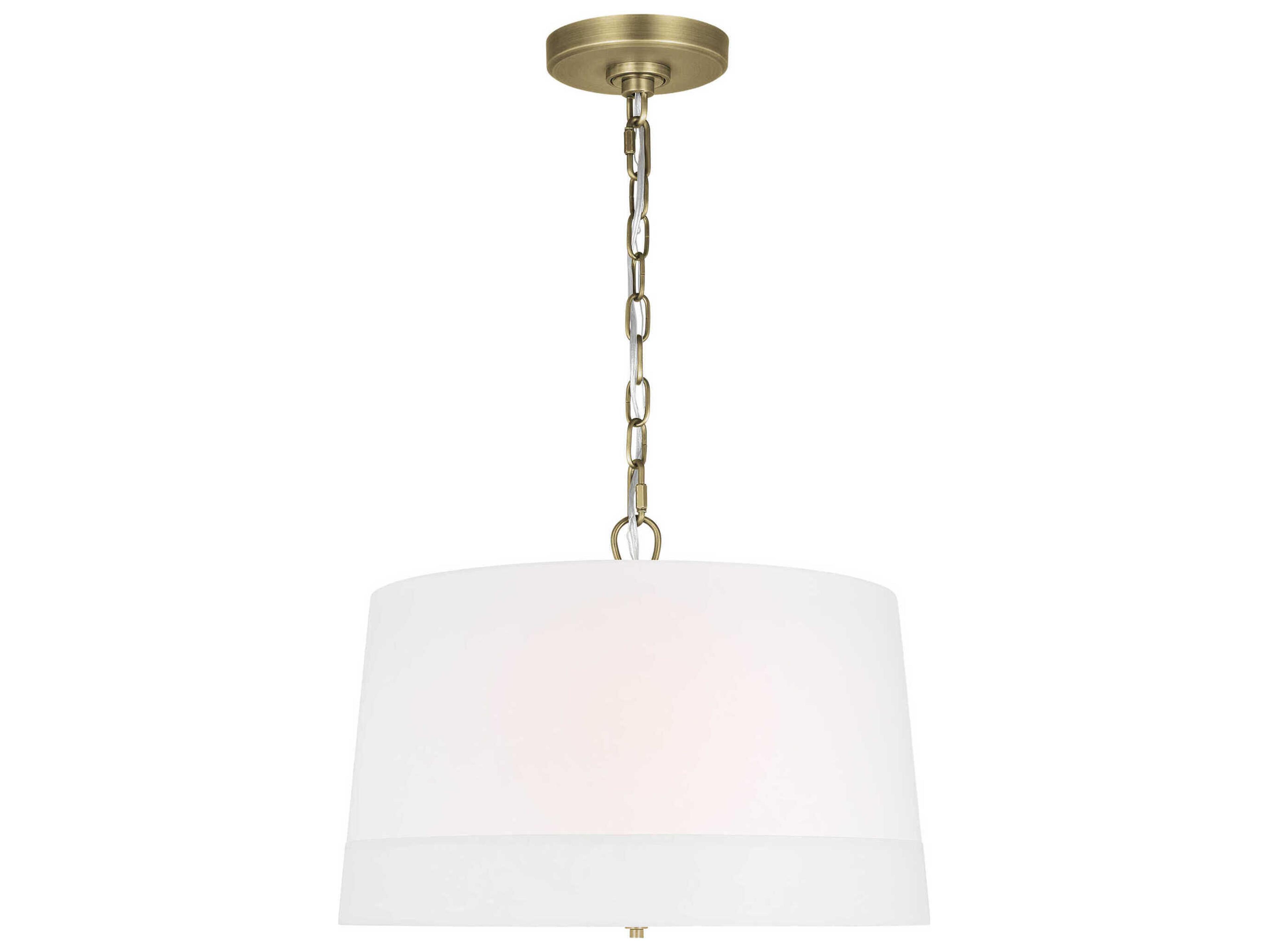Visual Comfort Studio Ivie 4-Light Time Worn Brass Drum Pendant