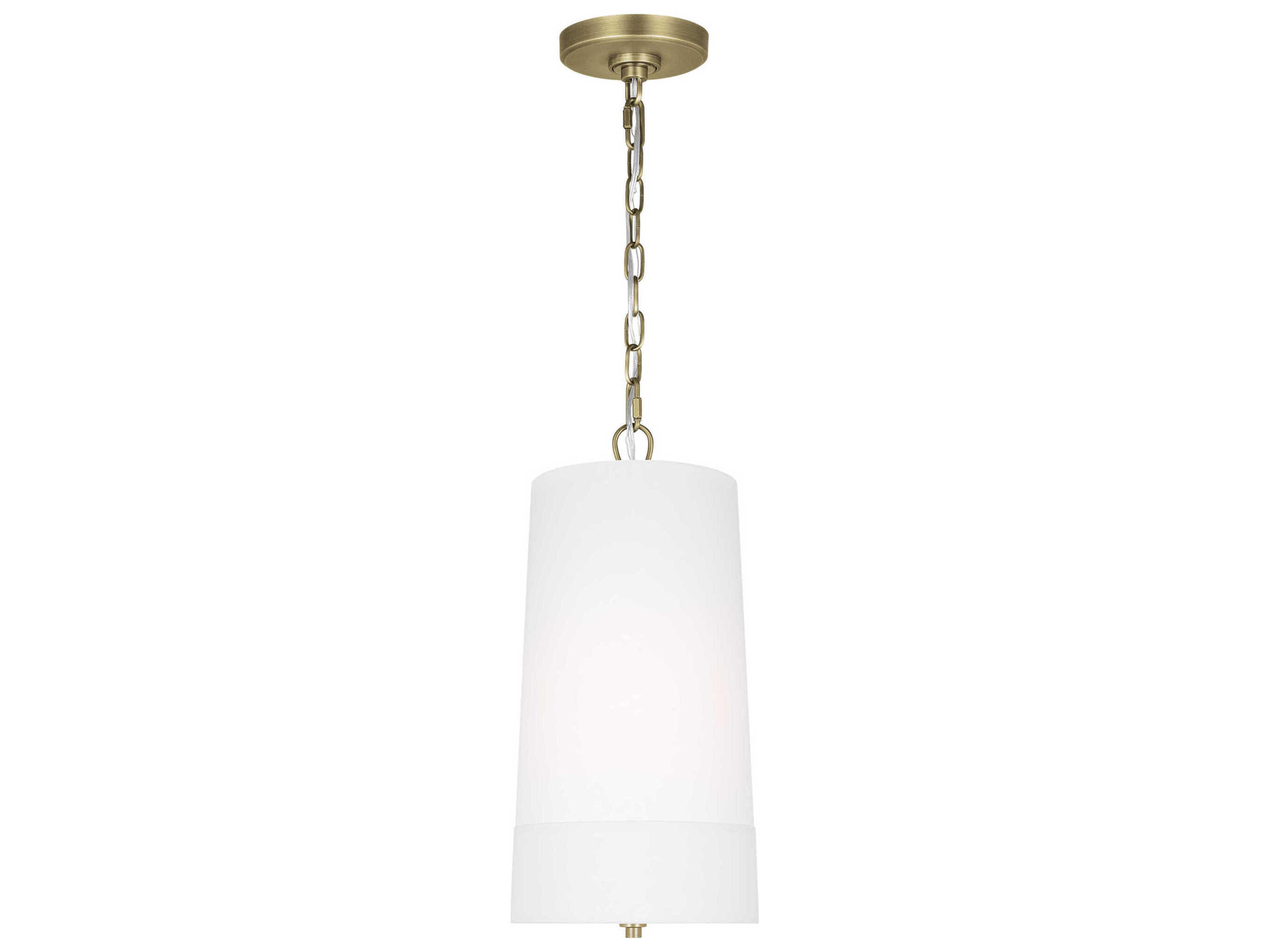 Visual Comfort Studio Ivie 1-Light Time Worn Brass Cylinder Mini Pendant