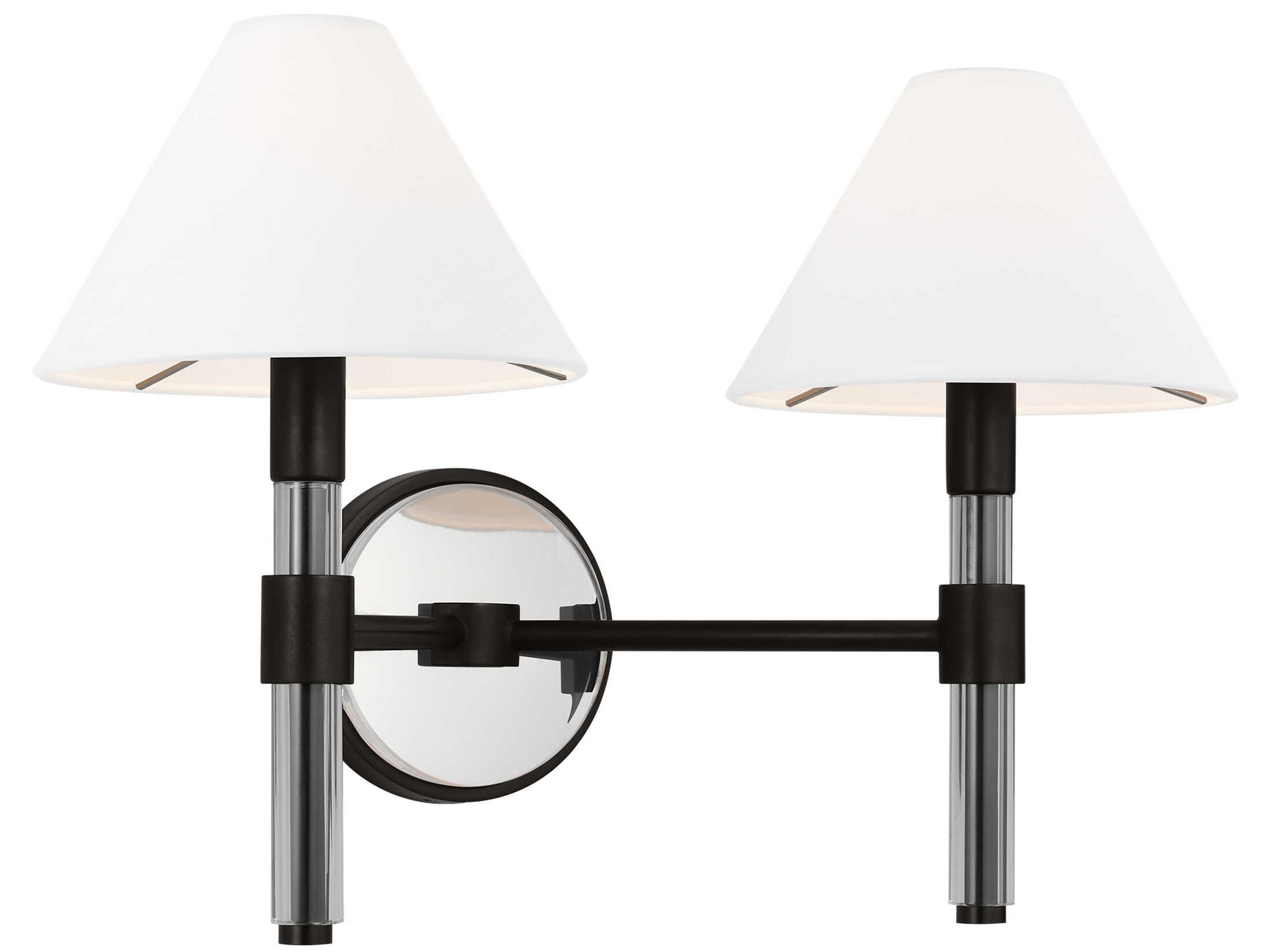 Visual Comfort Studio Robert 2-Light Aged Iron Black Vanity Light