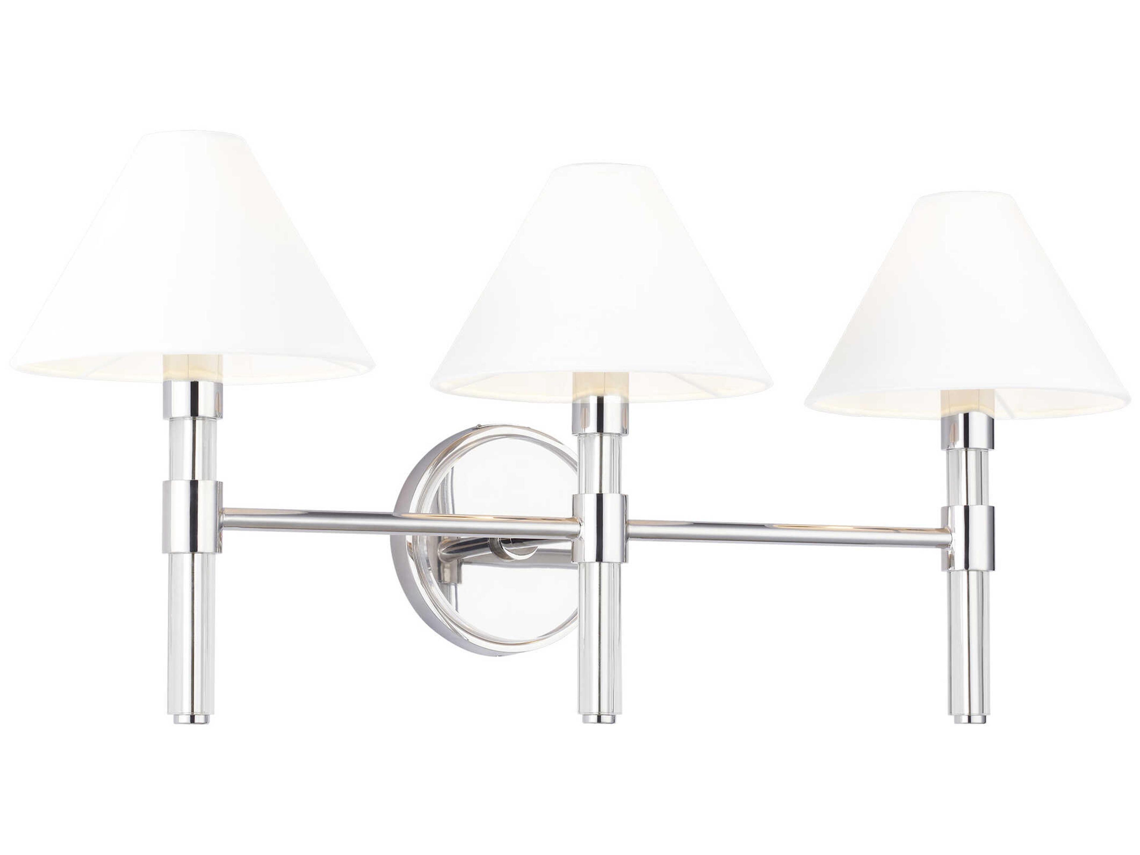 Visual Comfort Studio Robert 3-Light Polished Nickel Vanity Light
