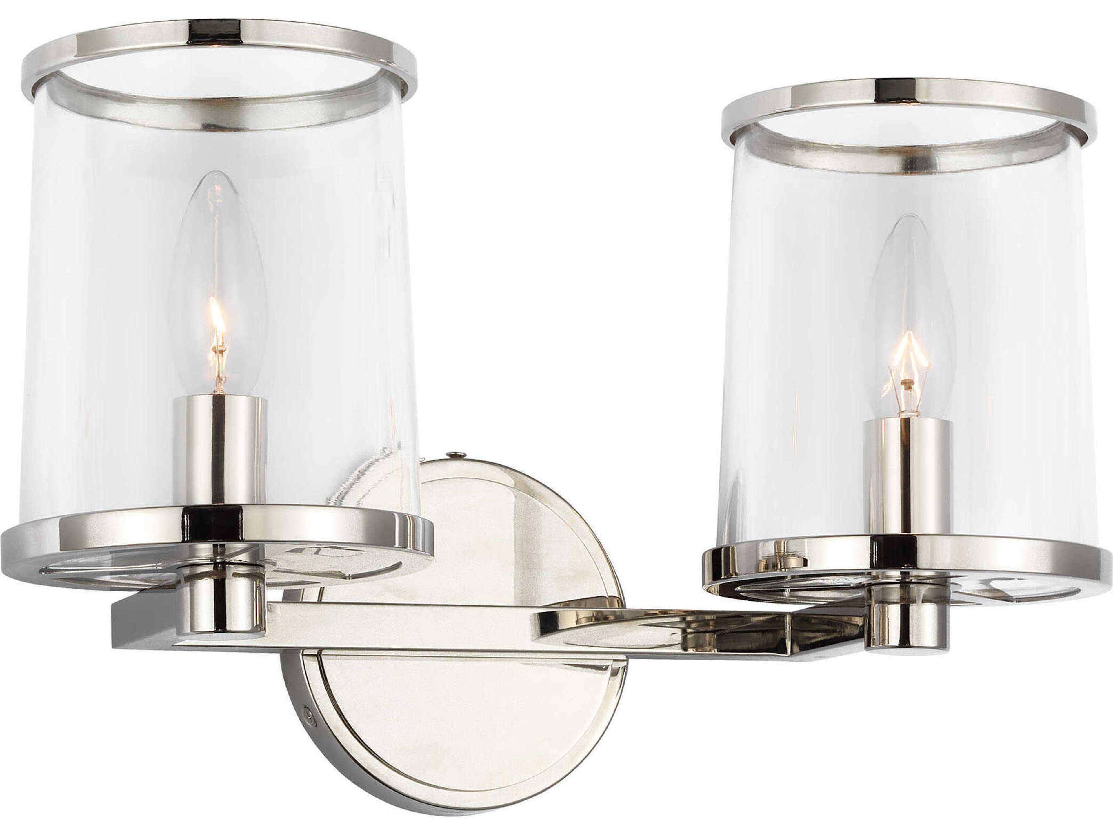 Visual Comfort Studio Reynolds 2-Light Polished Nickel Vanity Light