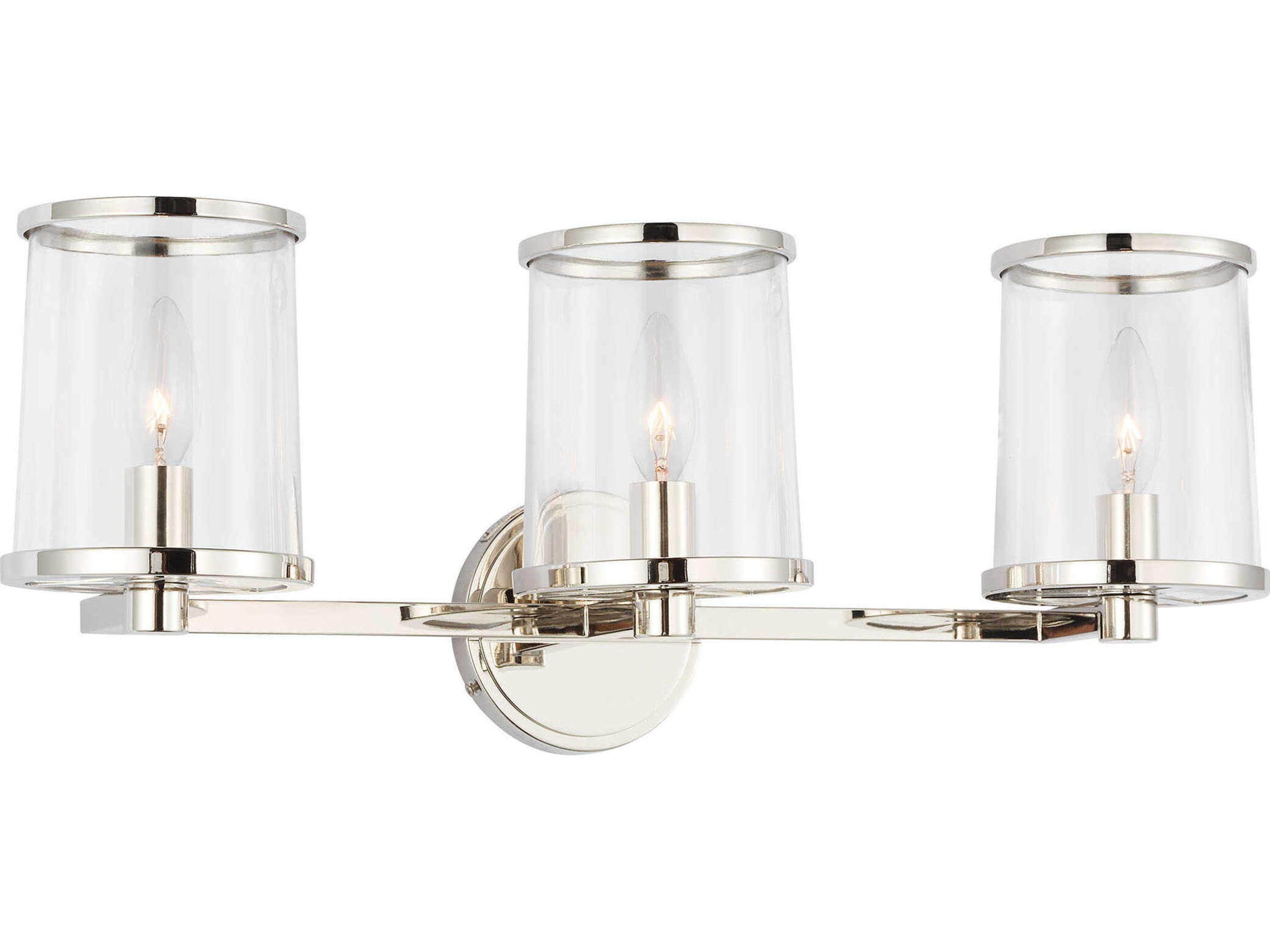 Visual Comfort Studio Reynolds 3-Light Polished Nickel Vanity Light