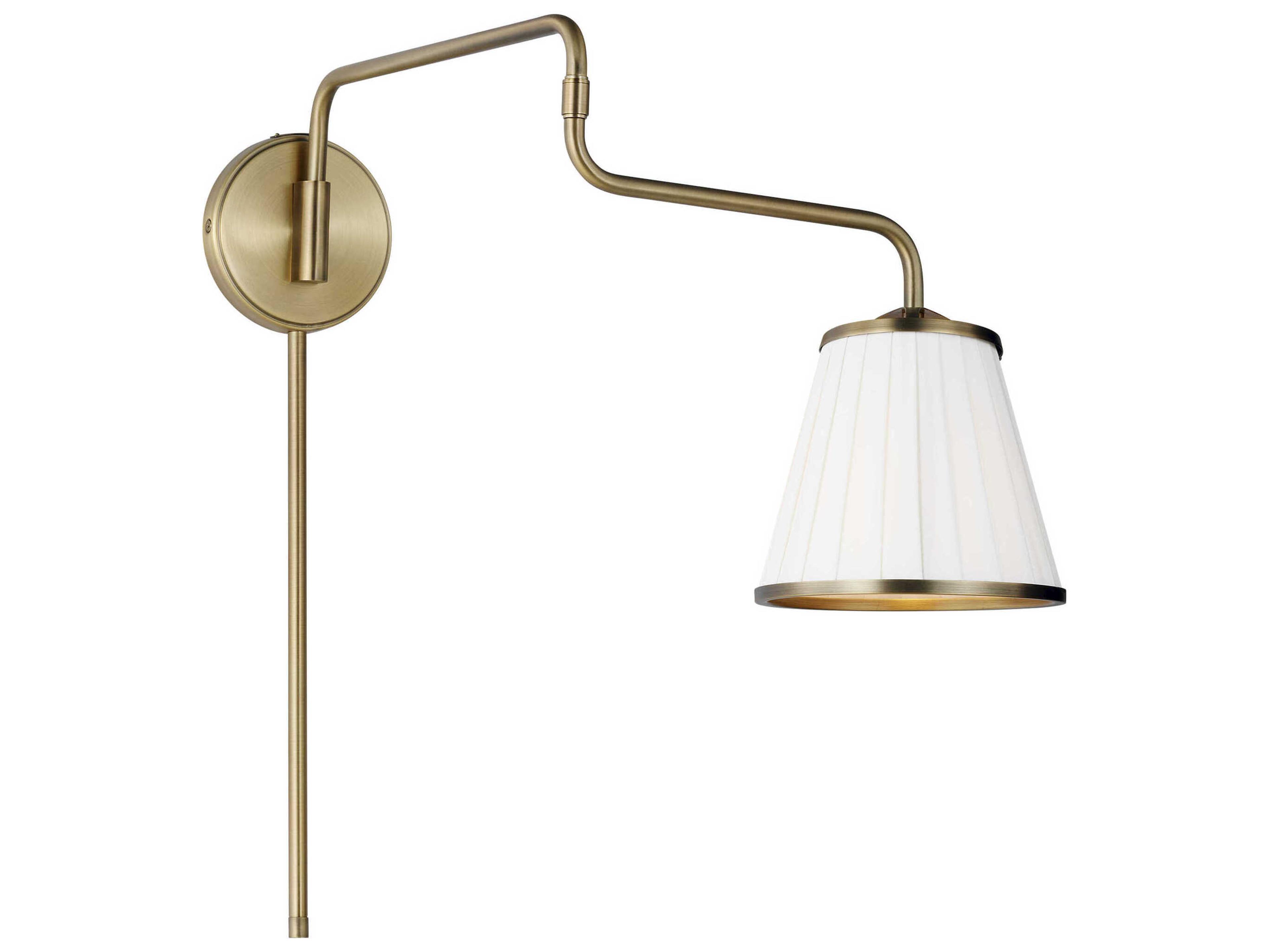 Visual Comfort Studio Esther 1-Light Time Worn Brass Swing Wall Sconce
