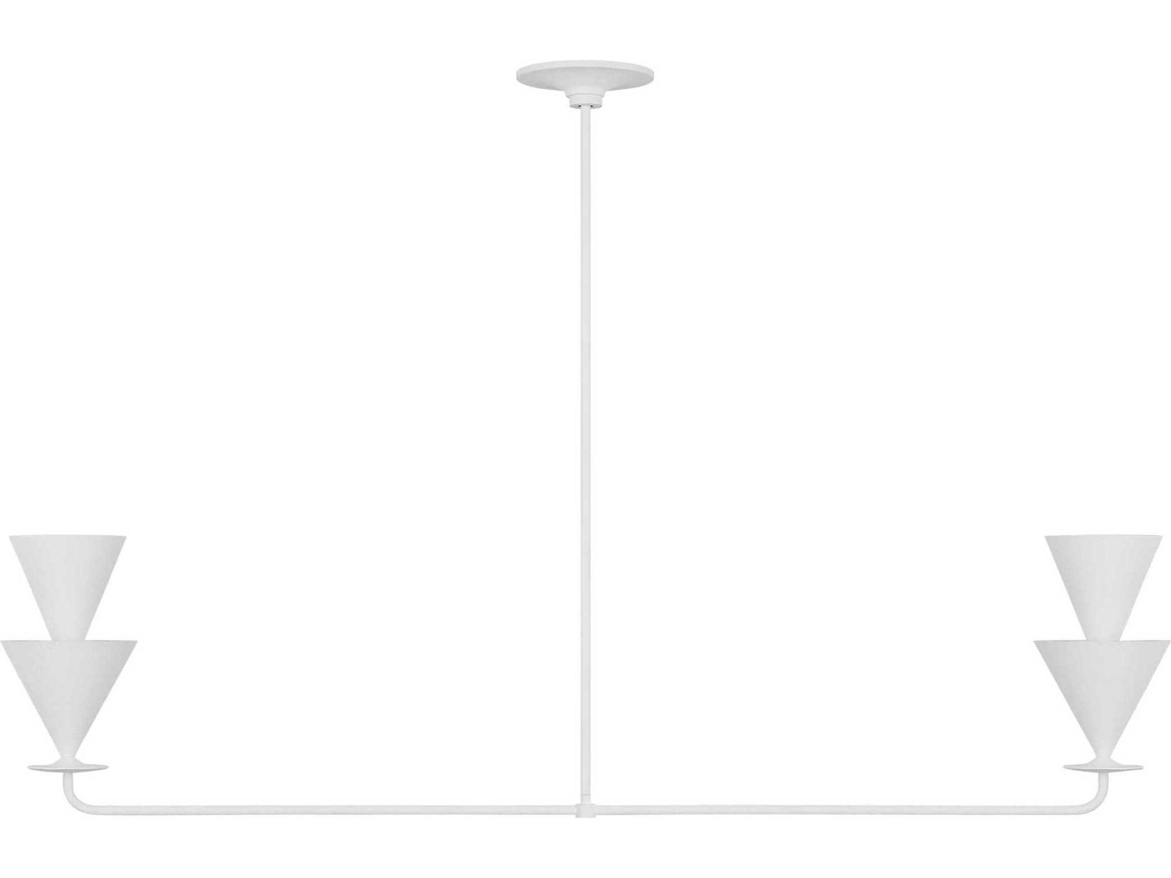 Visual Comfort Studio Cornet 2-Light Cast Plaster White Linear Island Pendant