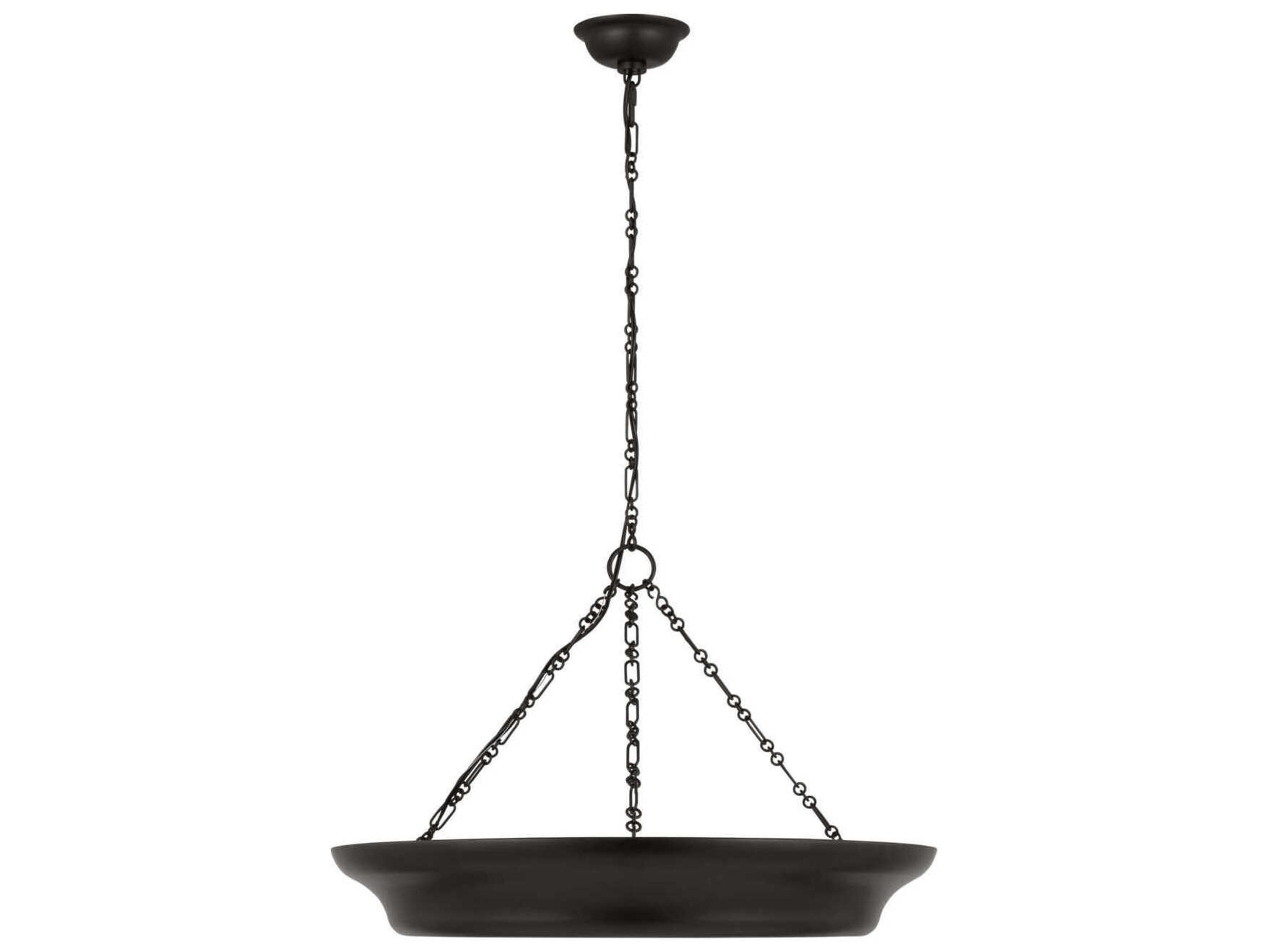 Visual Comfort Studio Lenoir Aged Iron Black Round Chandelier