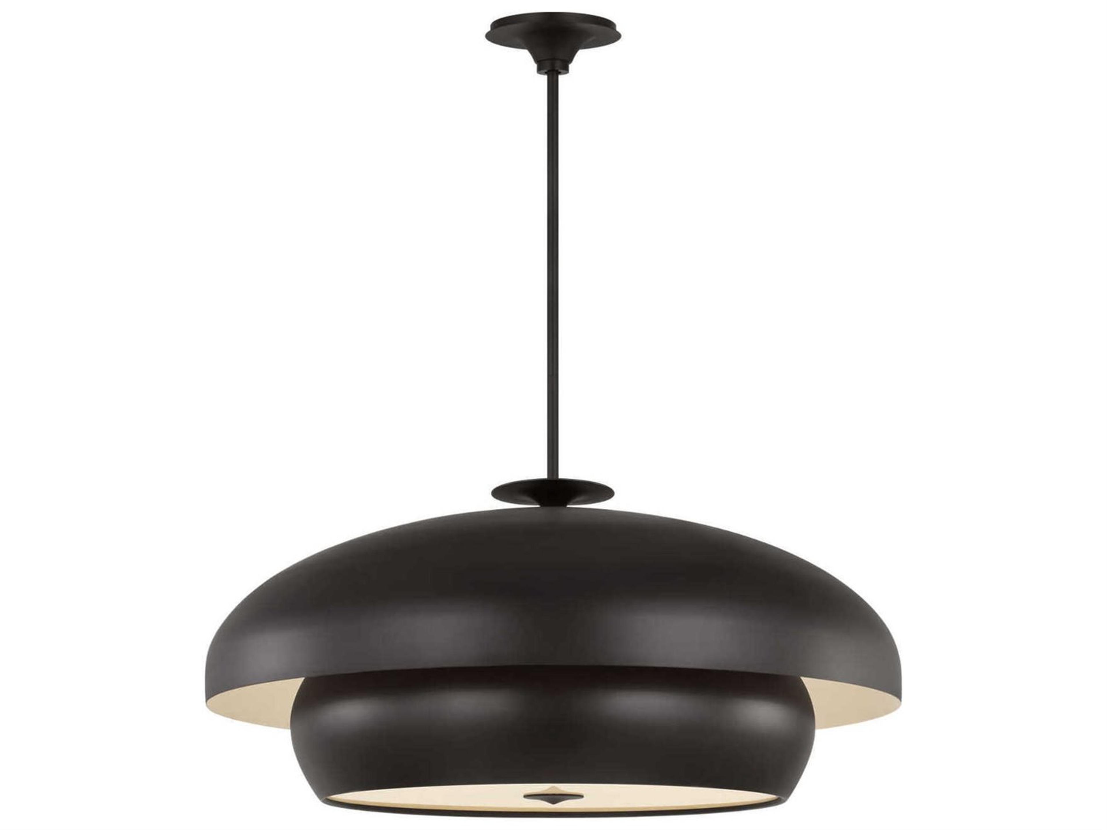 Visual Comfort Studio Solene 10-Light Aged Iron Black Dome Pendant