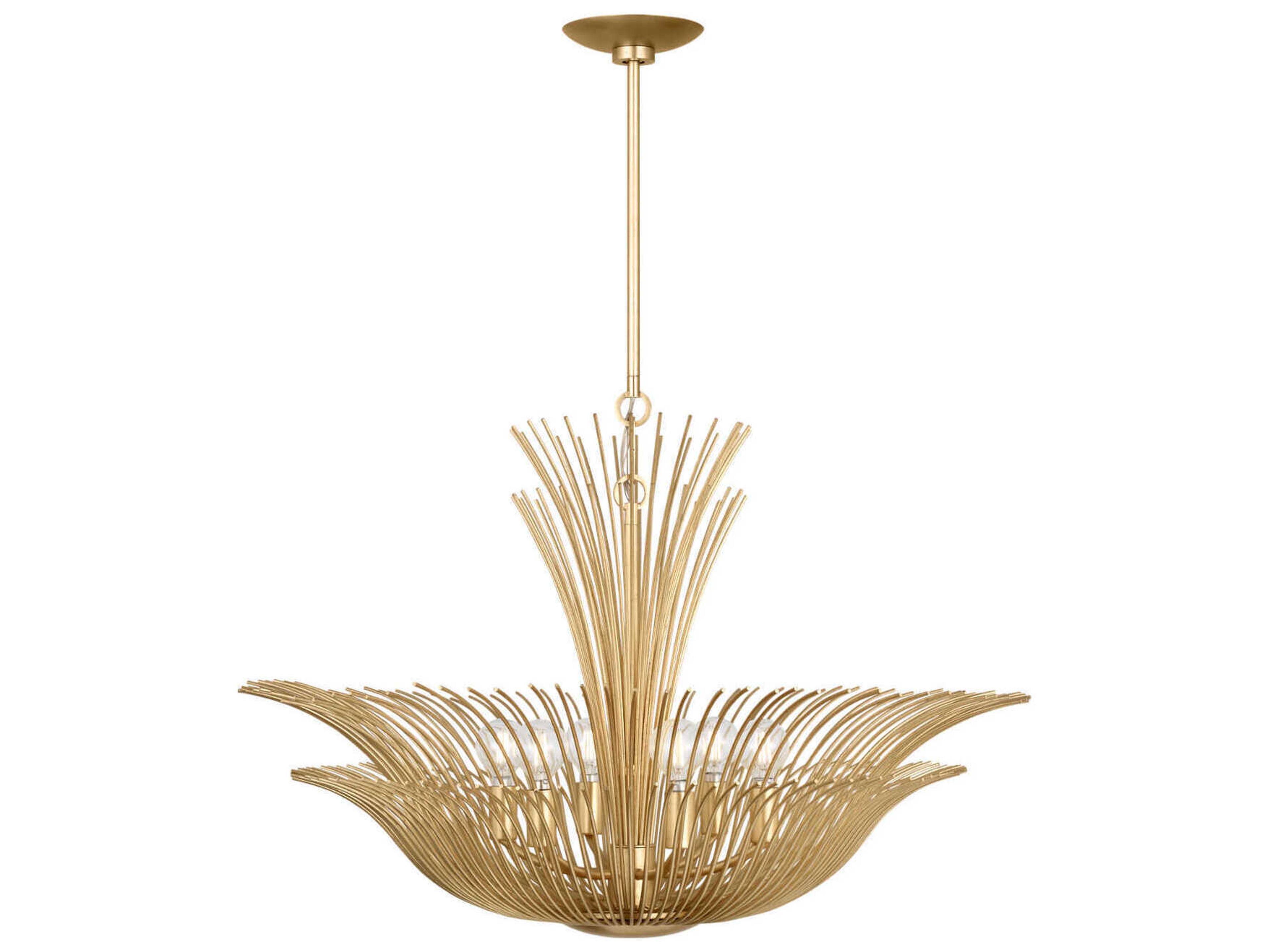 Visual Comfort Studio Dorelle 6-Light Gild Gold Candelabra Chandelier