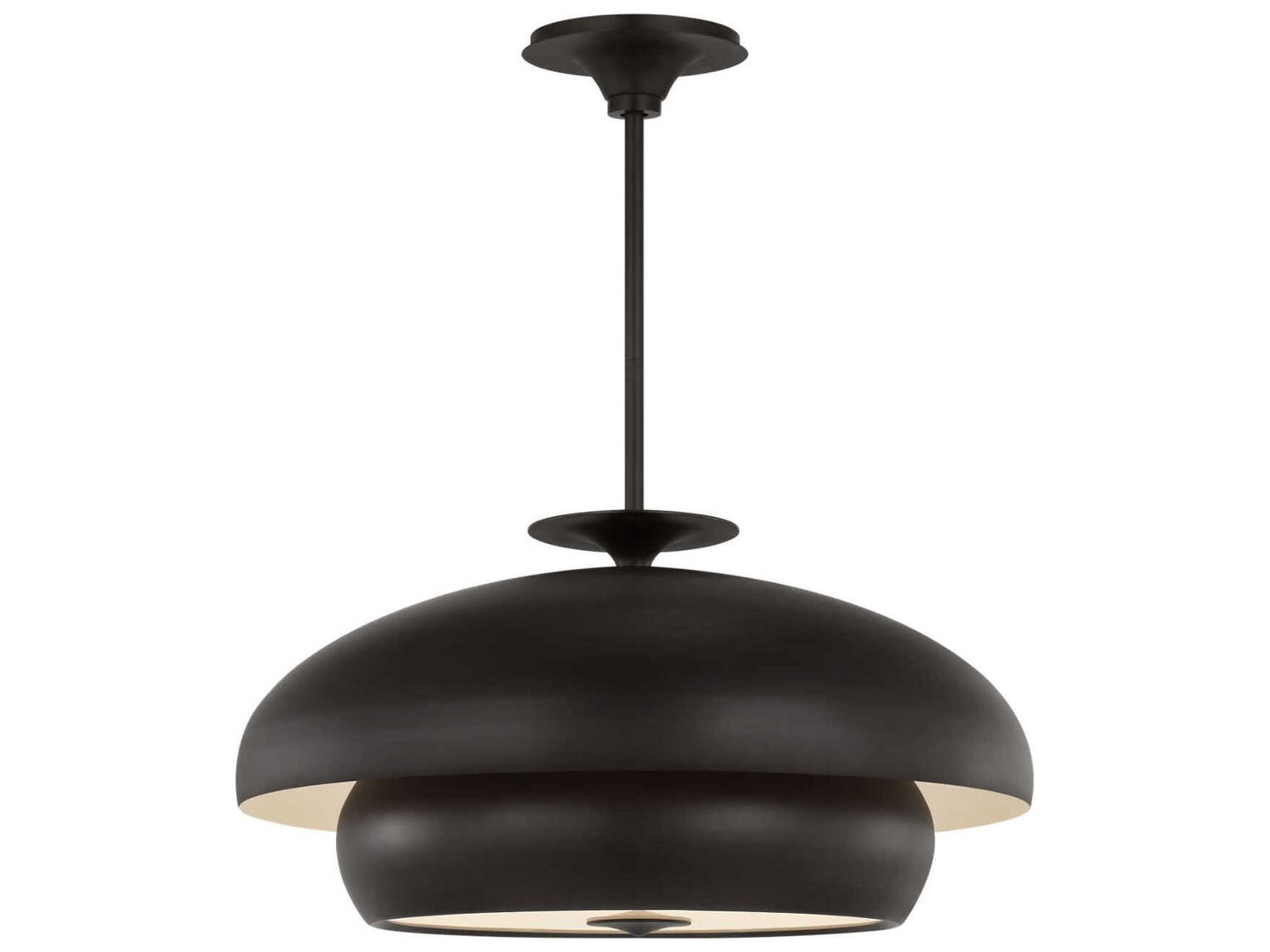 Visual Comfort Studio Solene 8-Light Aged Iron Black Dome Pendant