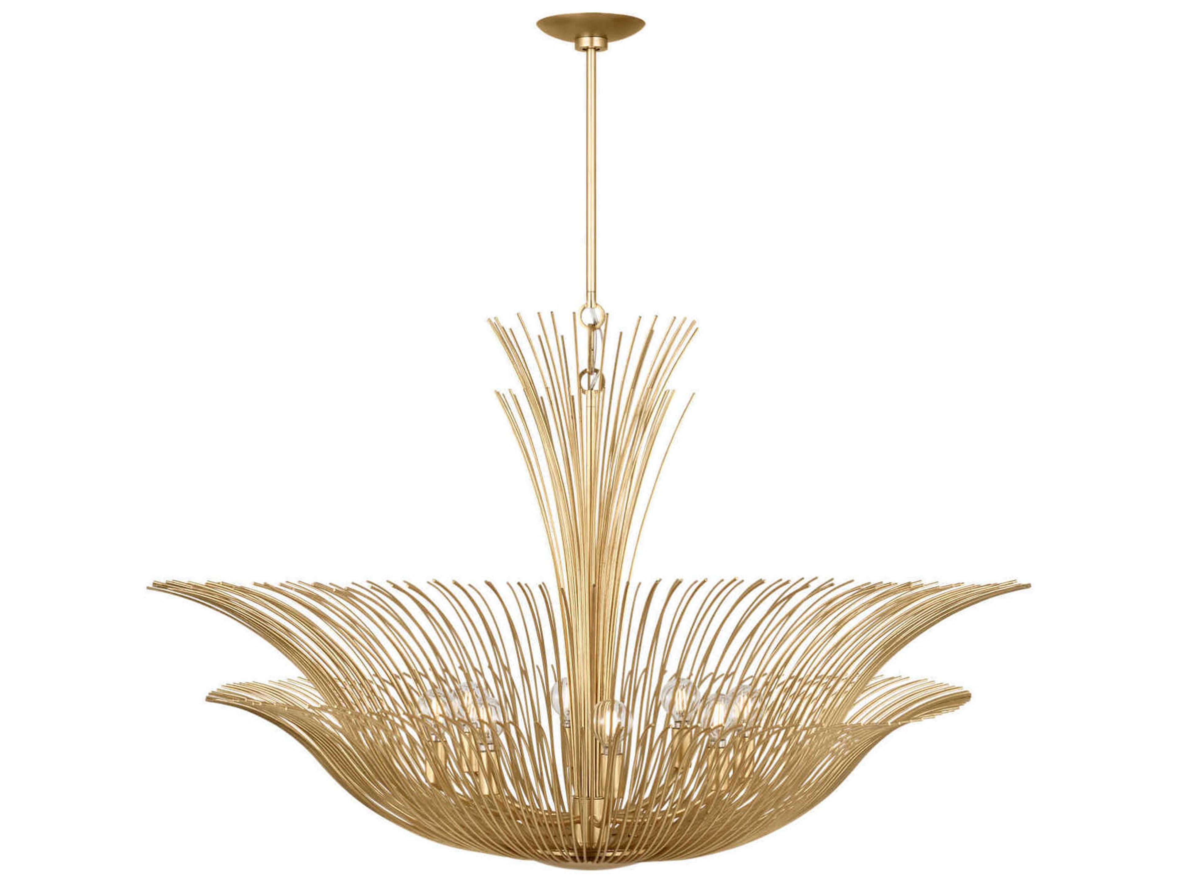Visual Comfort Studio Dorelle 8-Light Gild Gold Candelabra Chandelier