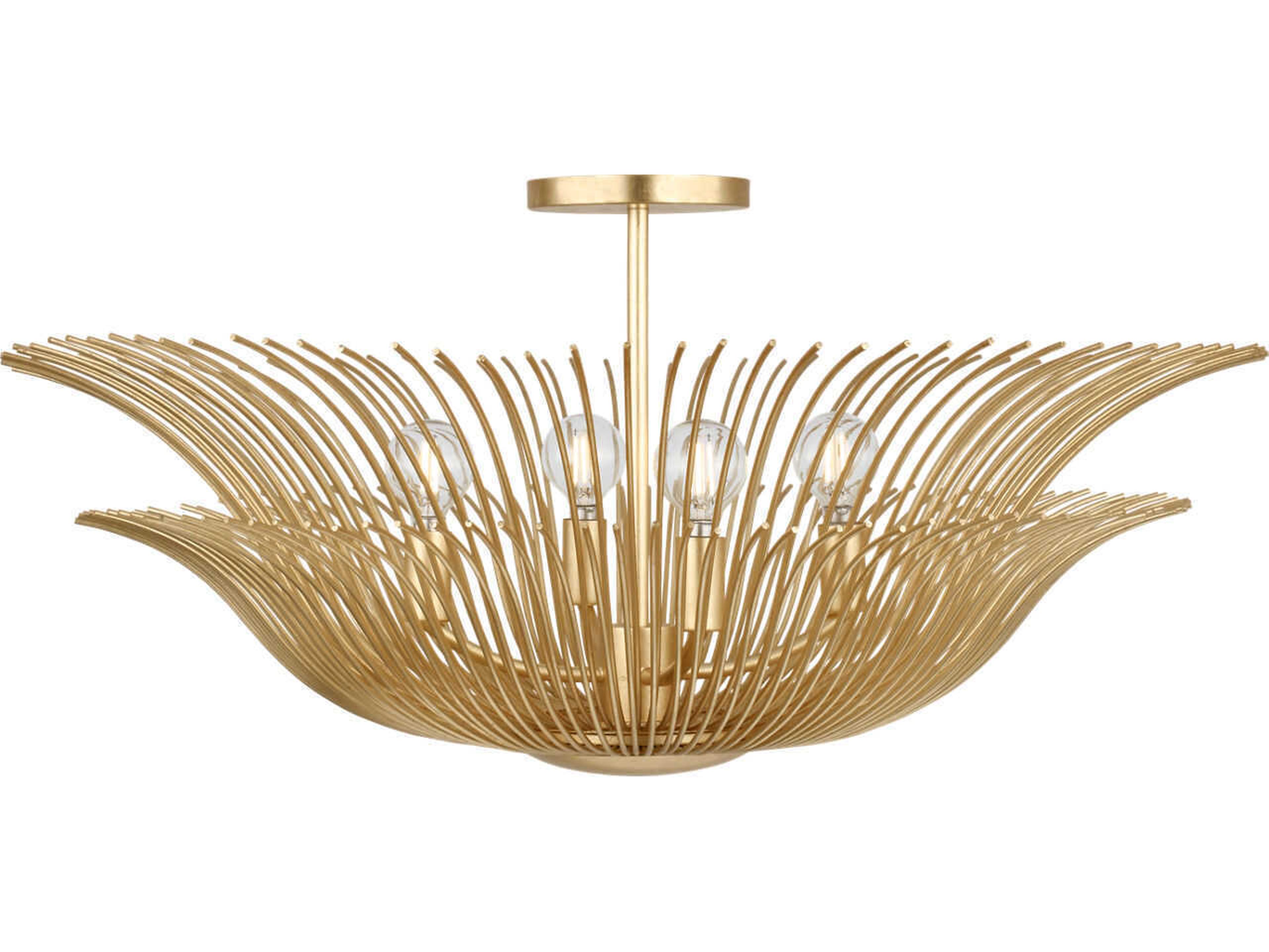 Visual Comfort Studio Dorelle 4-Light Gild Gold Semi Flush Mount