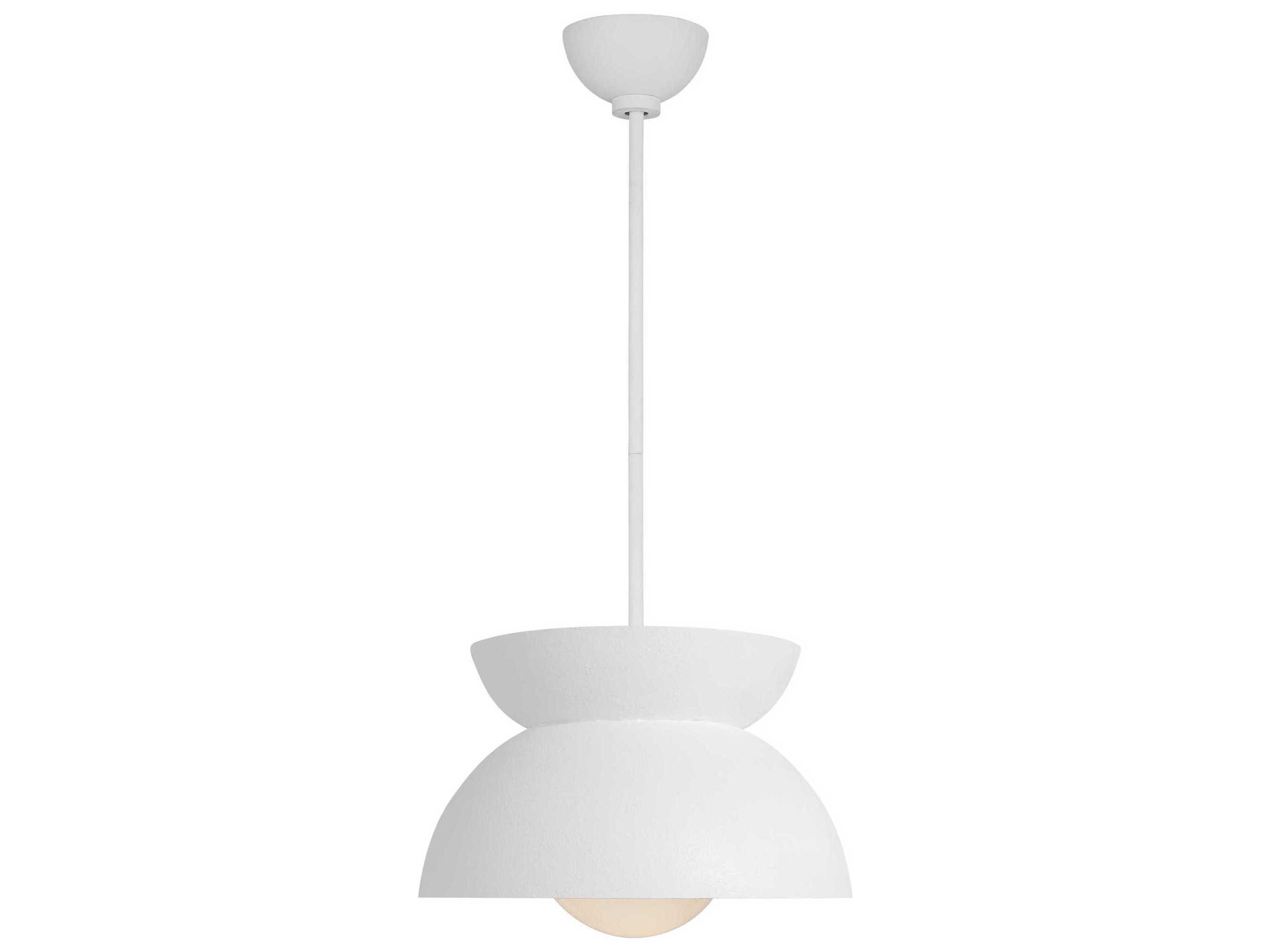 Visual Comfort Studio Beaunay 1-Light Cast Plaster White Dome Pendant