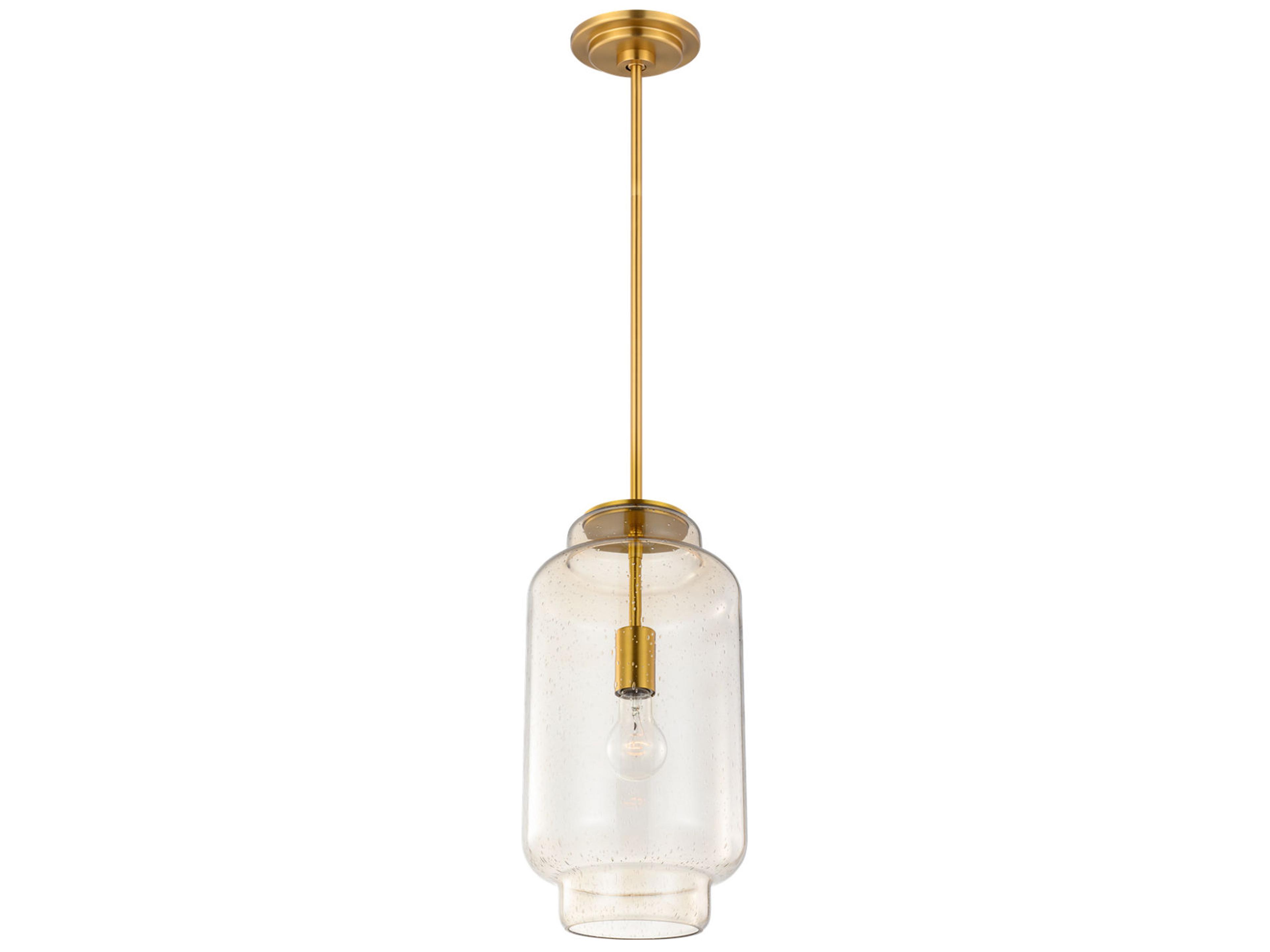 Visual Comfort Studio Nodier 1-Light Burnished Brass Cylinder Mini Pendant