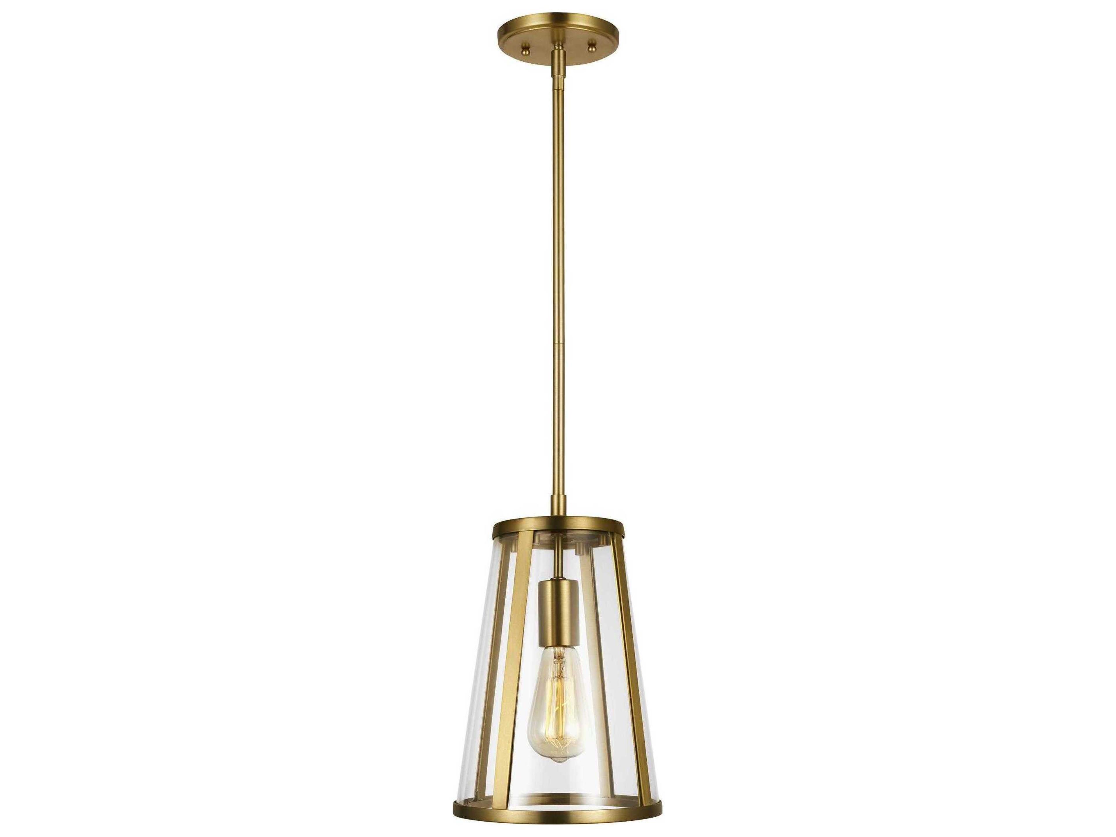 Visual Comfort Studio Harrow 1-Light Burnished Brass Mini Pendant