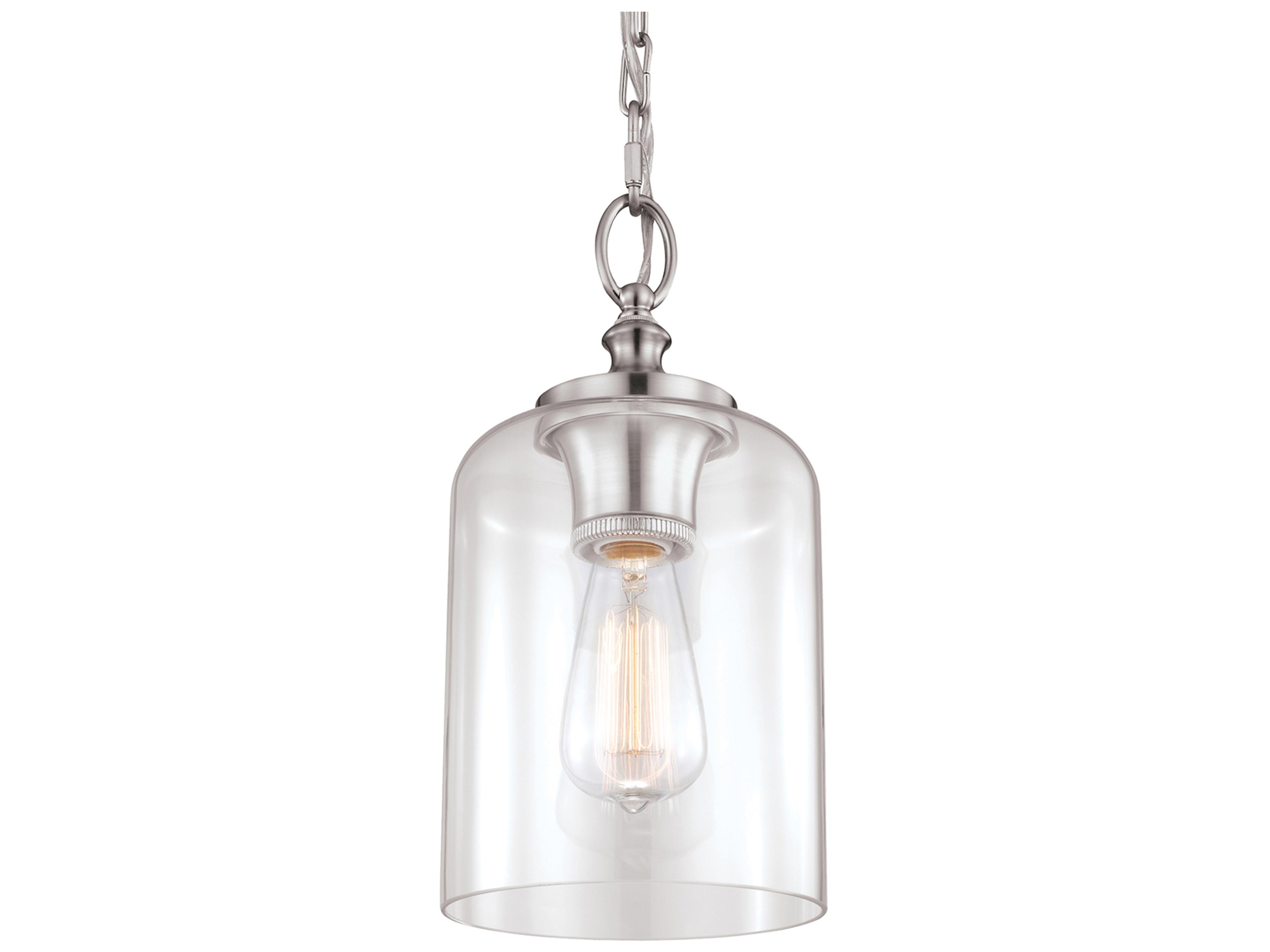 Visual Comfort Studio Hounslow 1-Light Brushed Steel Mini Pendant