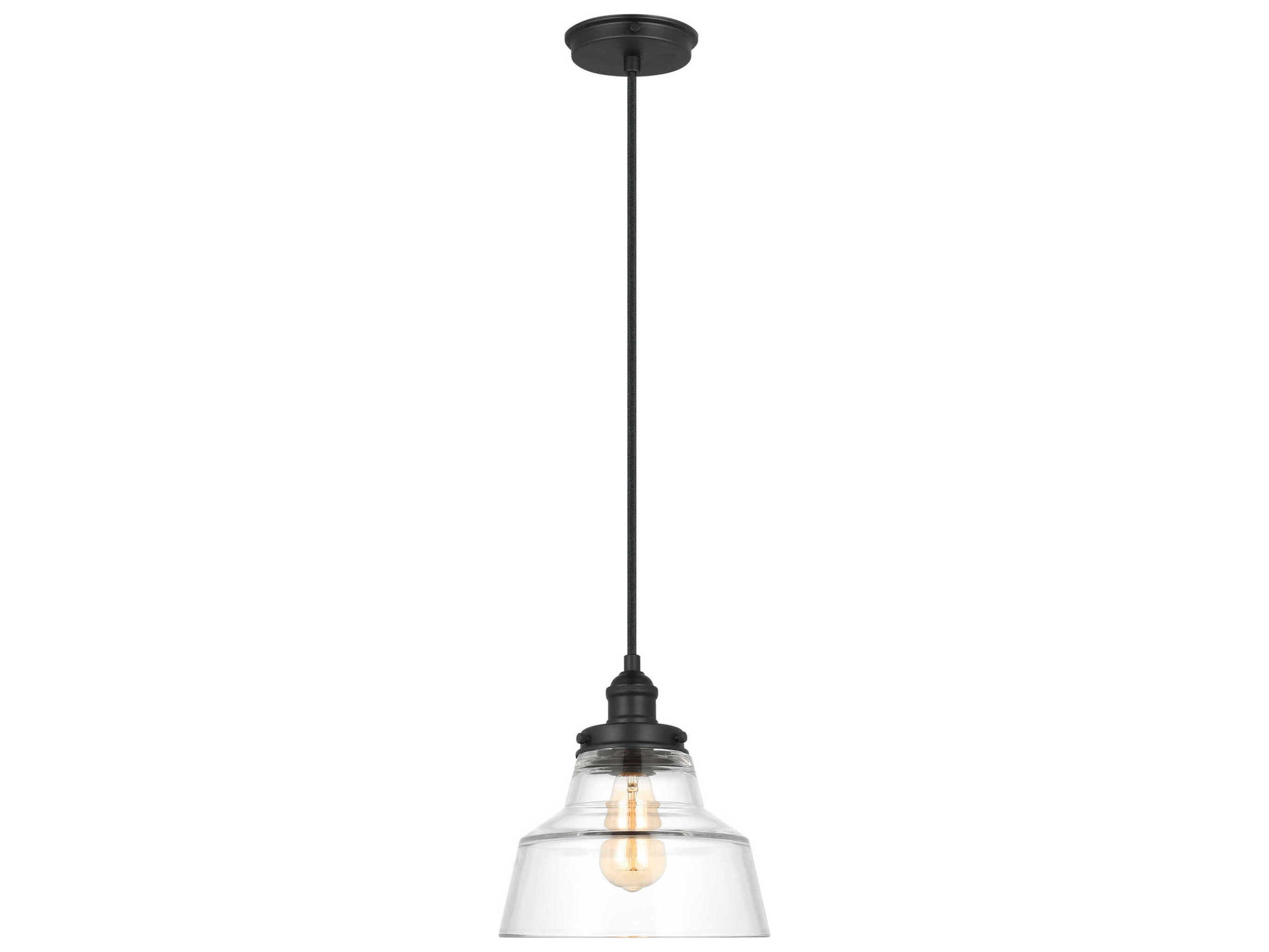 Visual Comfort Studio Baskin 1-Light Midnight Black Mini Pendant