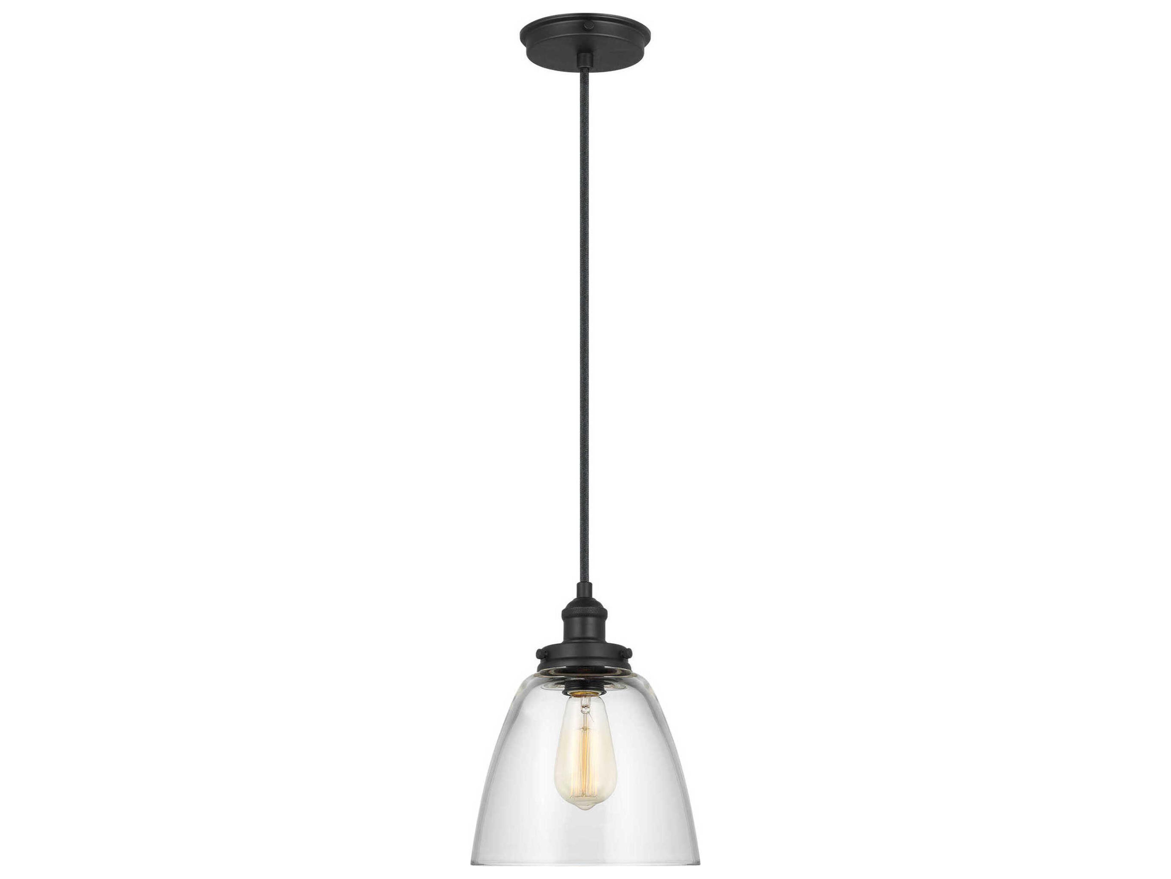 Visual Comfort Studio Baskin 1-Light Midnight Black Mini Pendant