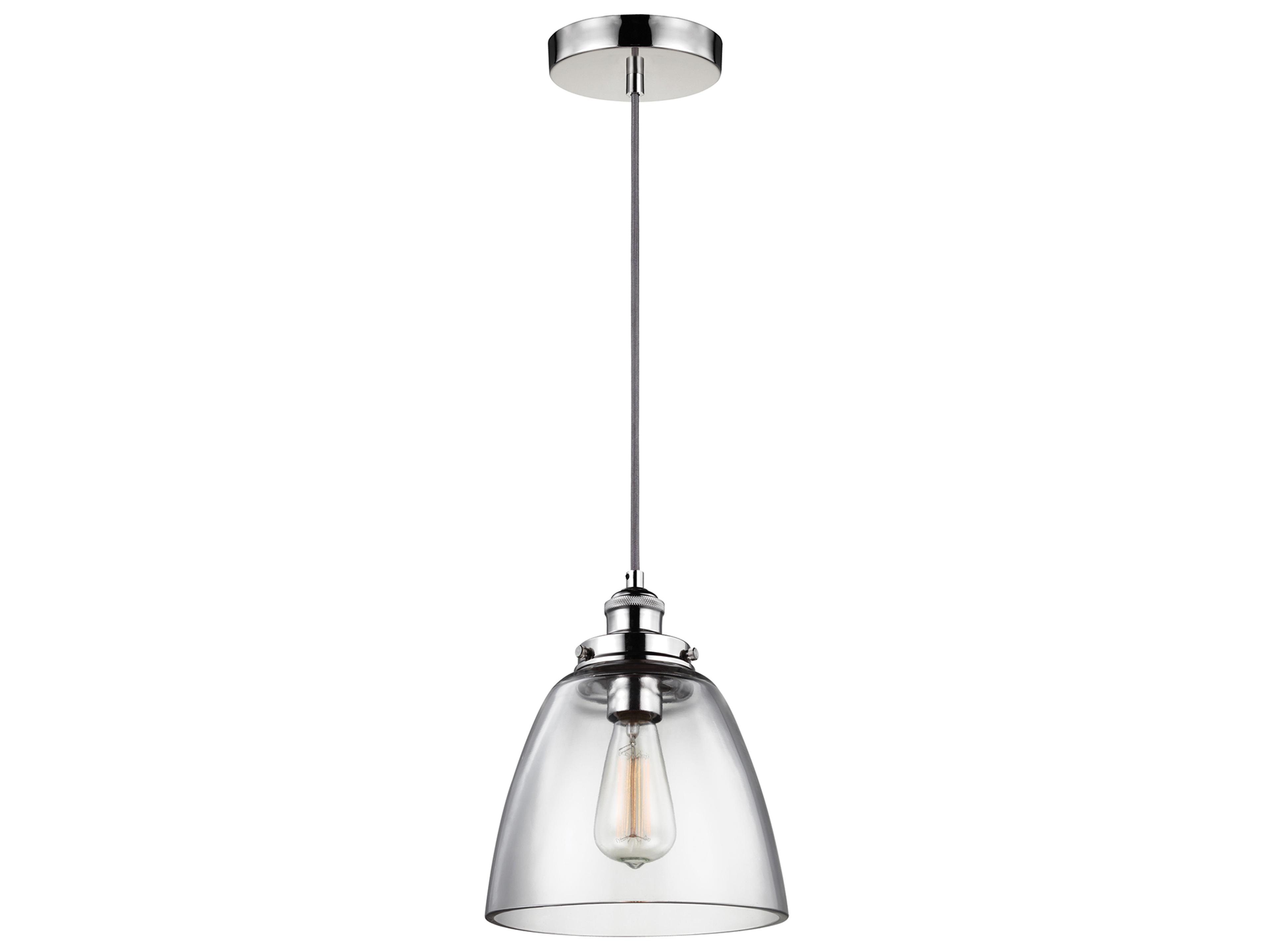 Visual Comfort Studio Baskin 1-Light Polished Nickel Mini Pendant