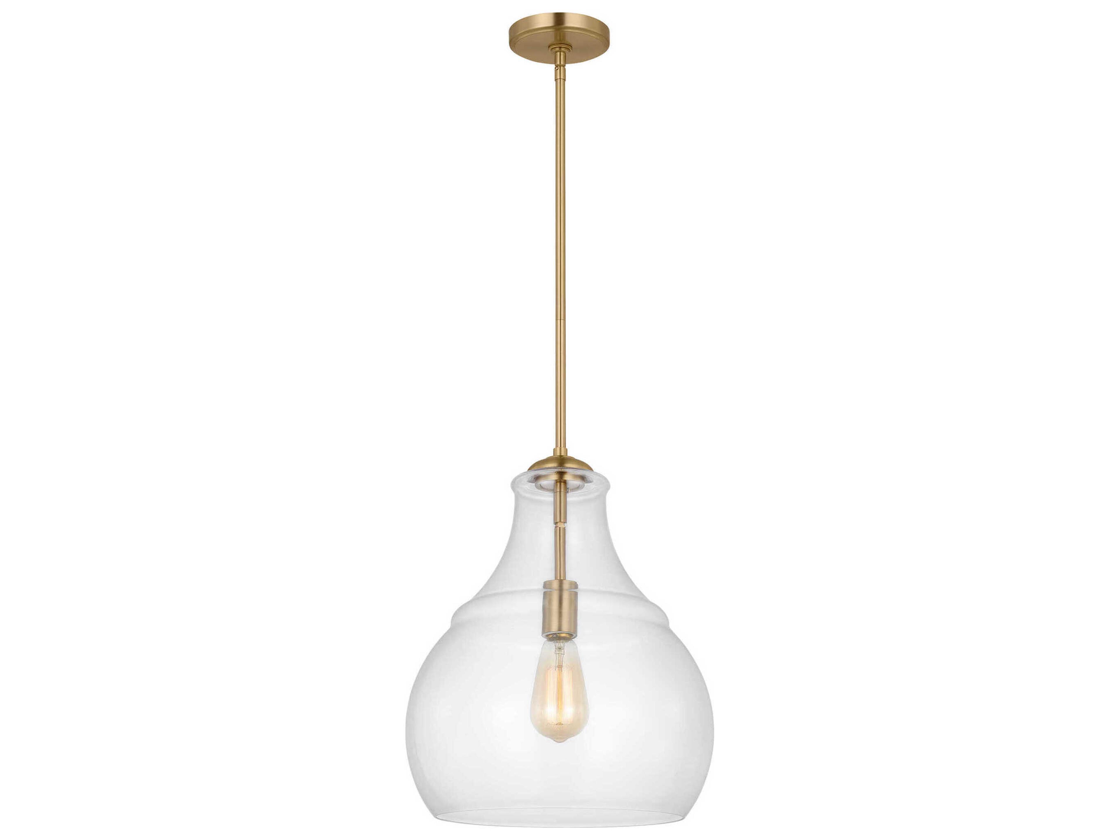Visual Comfort Studio Zola 1-Light Satin Brass Pendant
