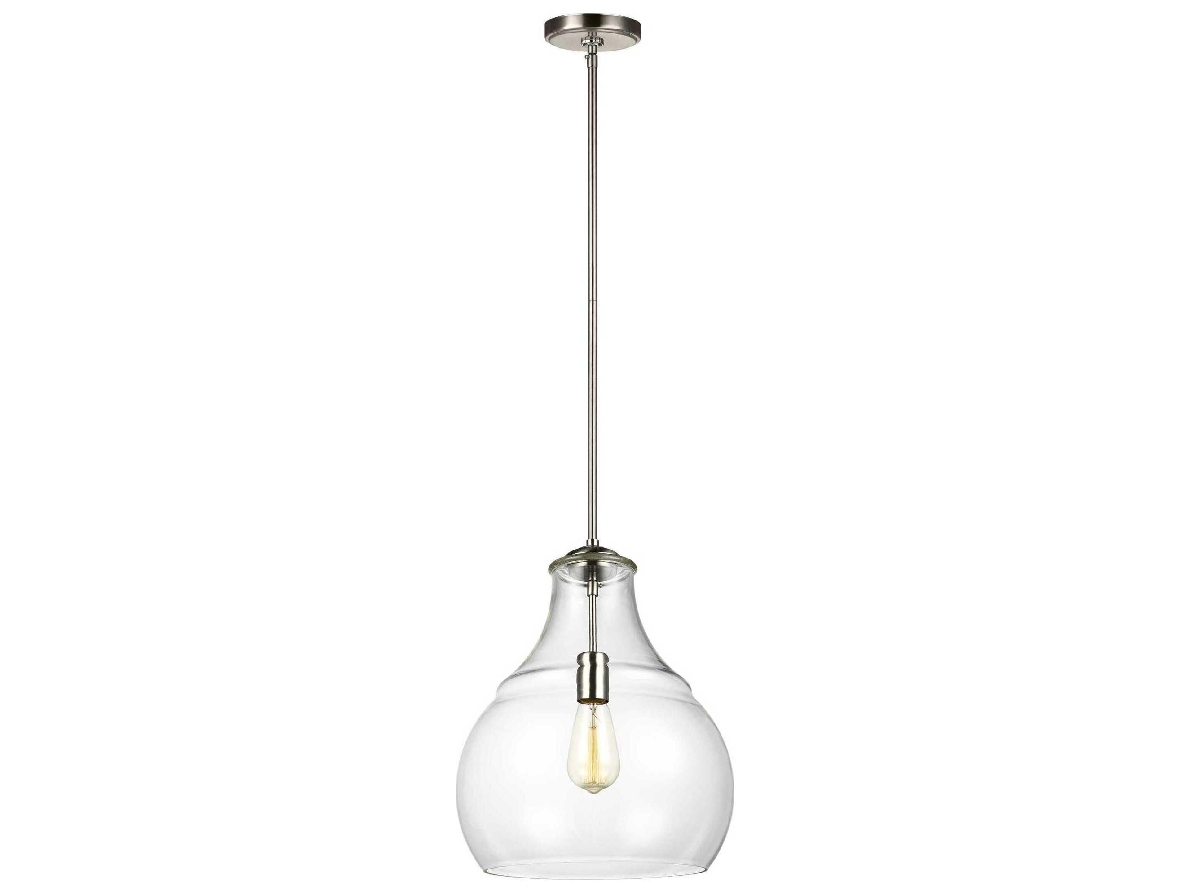 Visual Comfort Studio Zola 1-Light Satin Nickel Pendant