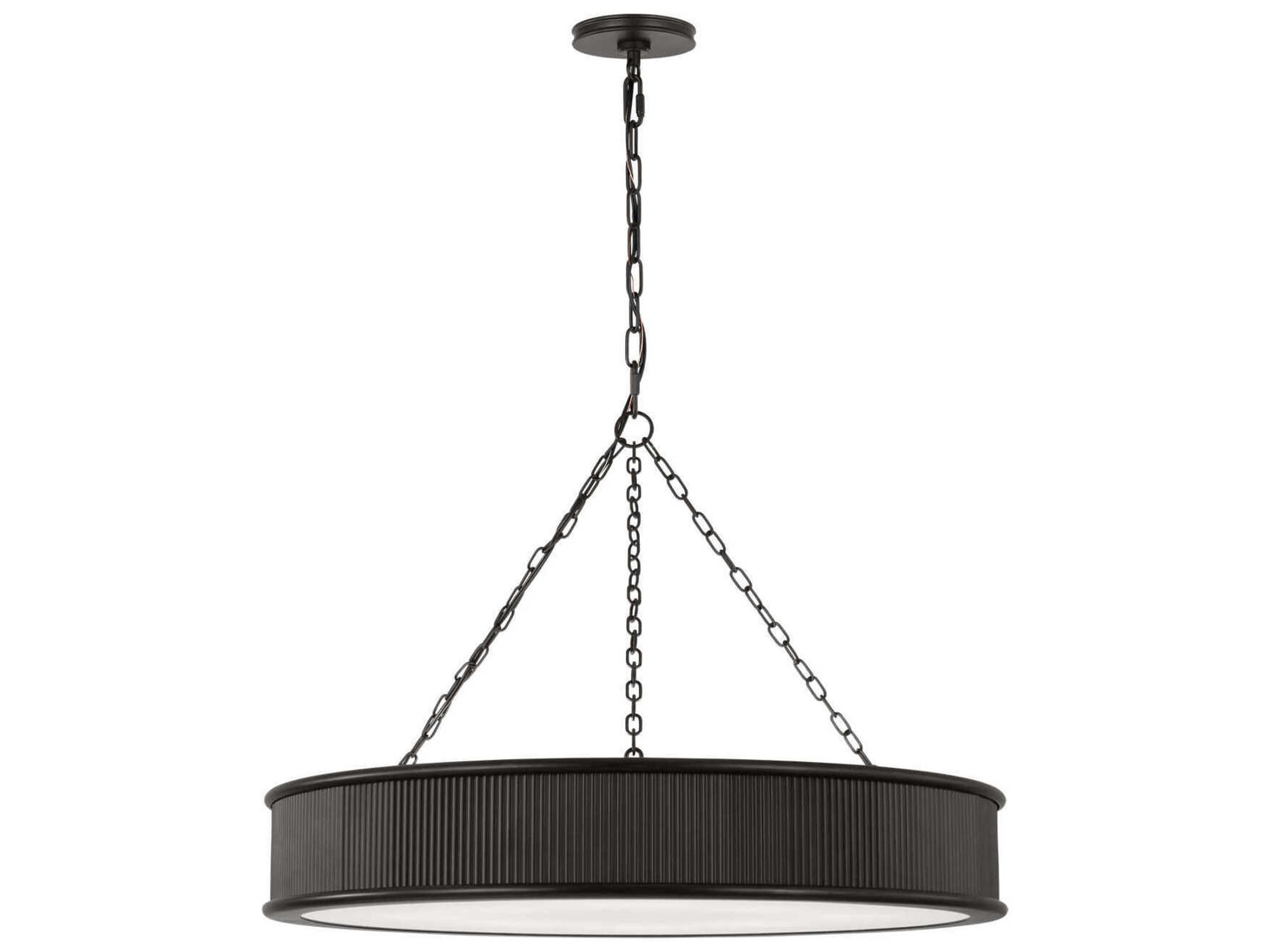 Visual Comfort Studio Ritz 8-Light Aged Iron Black Round Pendant