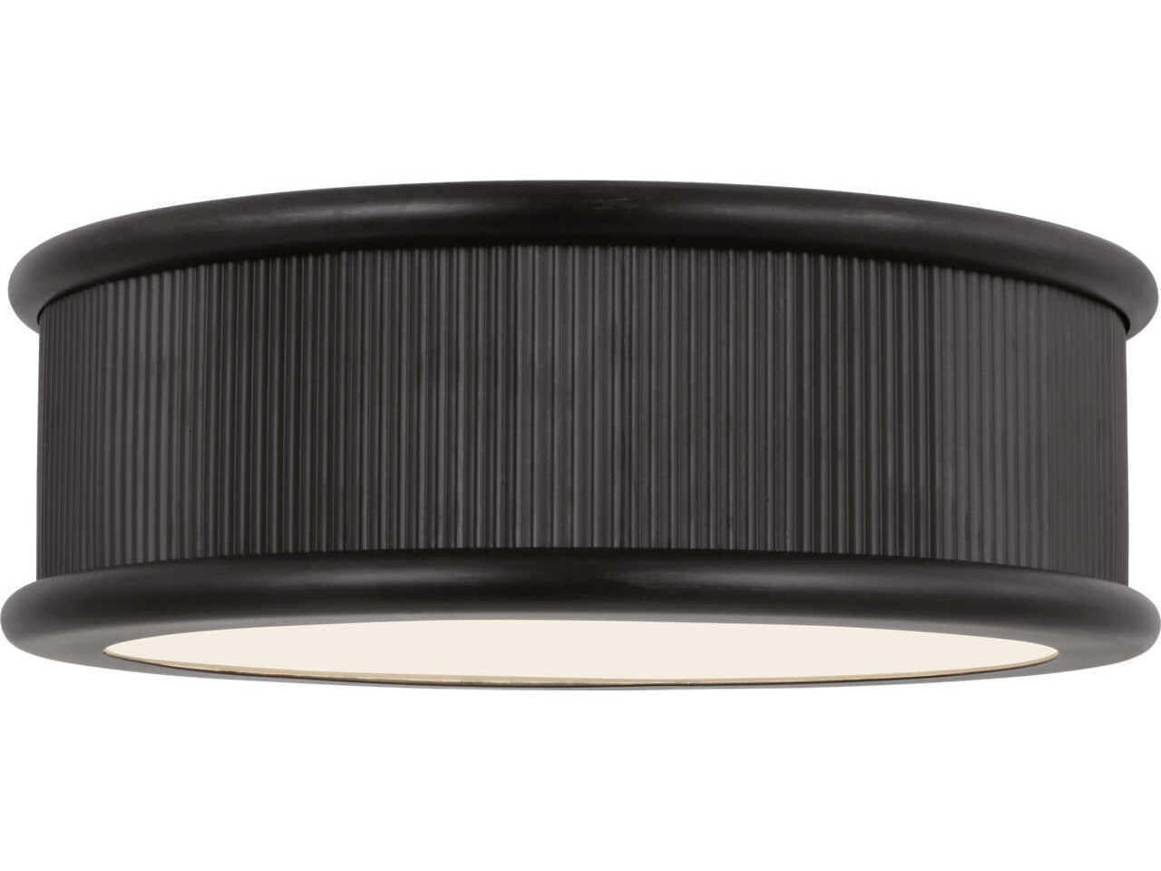 Visual Comfort Studio Ritz 5-Light Aged Iron Black Round Flush Mount