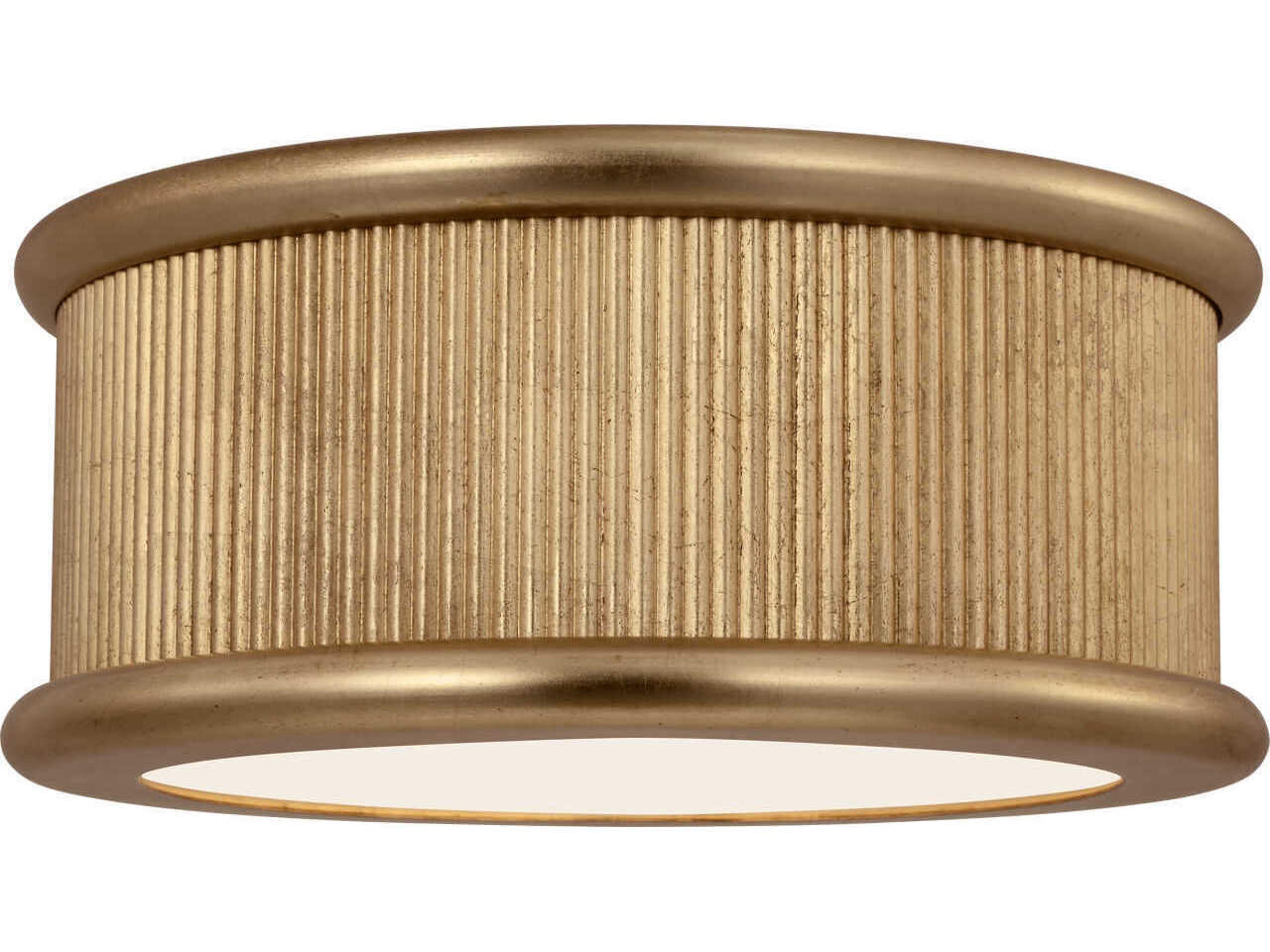 Visual Comfort Studio Ritz 3-Light Gild Gold Round Flush Mount
