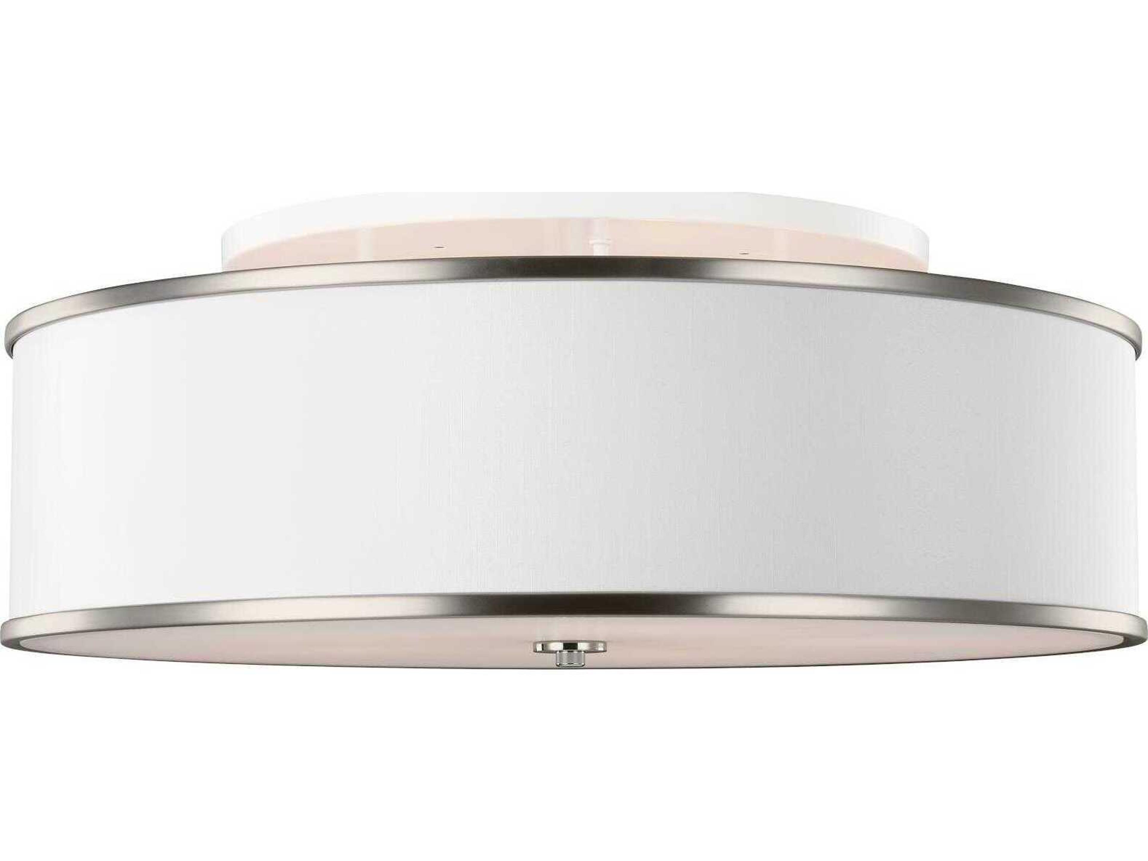 Visual Comfort Studio Lennon 5-Light Satin Nickel Drum Flush Mount