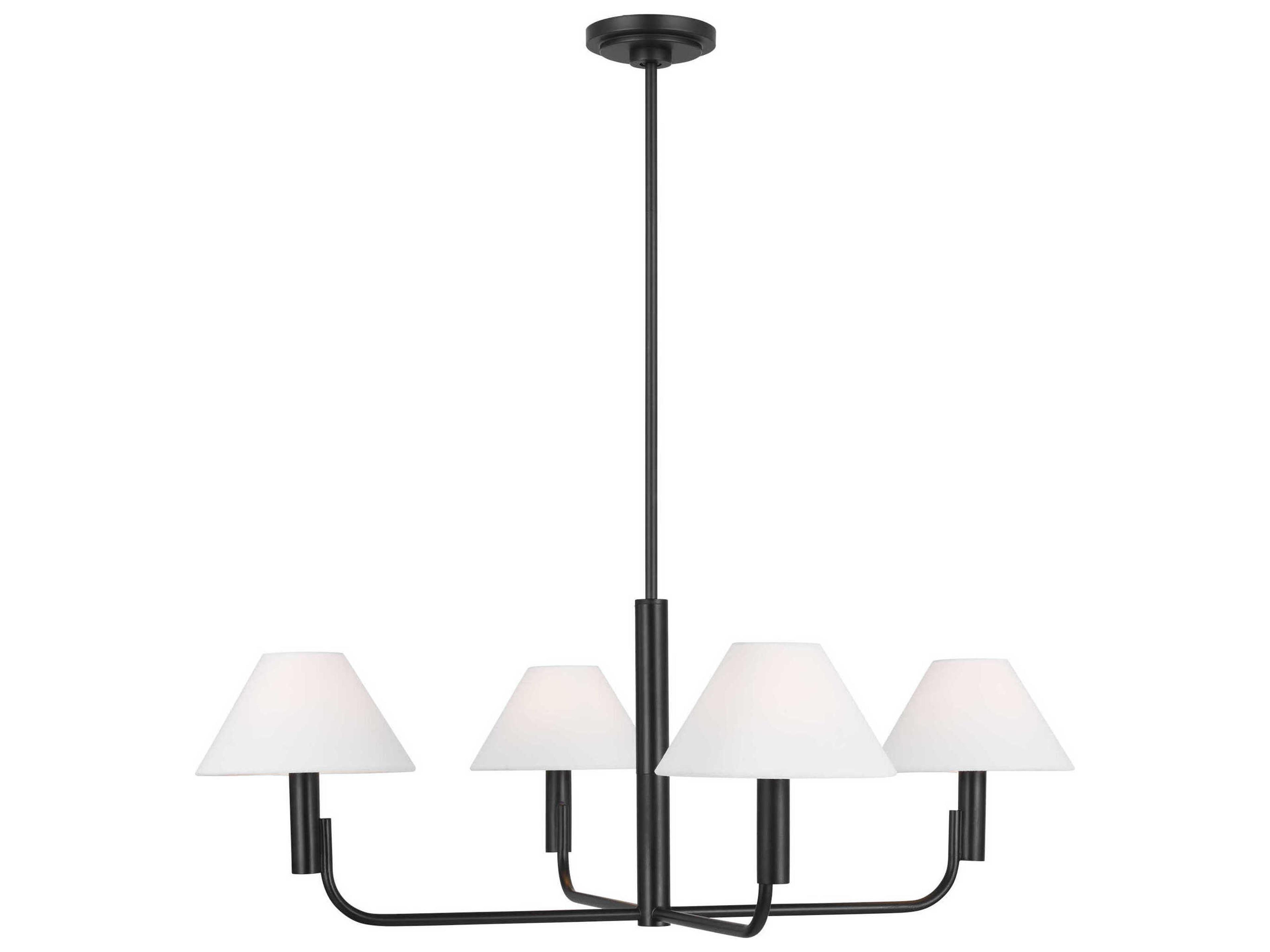 Visual Comfort Studio Colfax 4-Light Aged Iron Black Chandelier