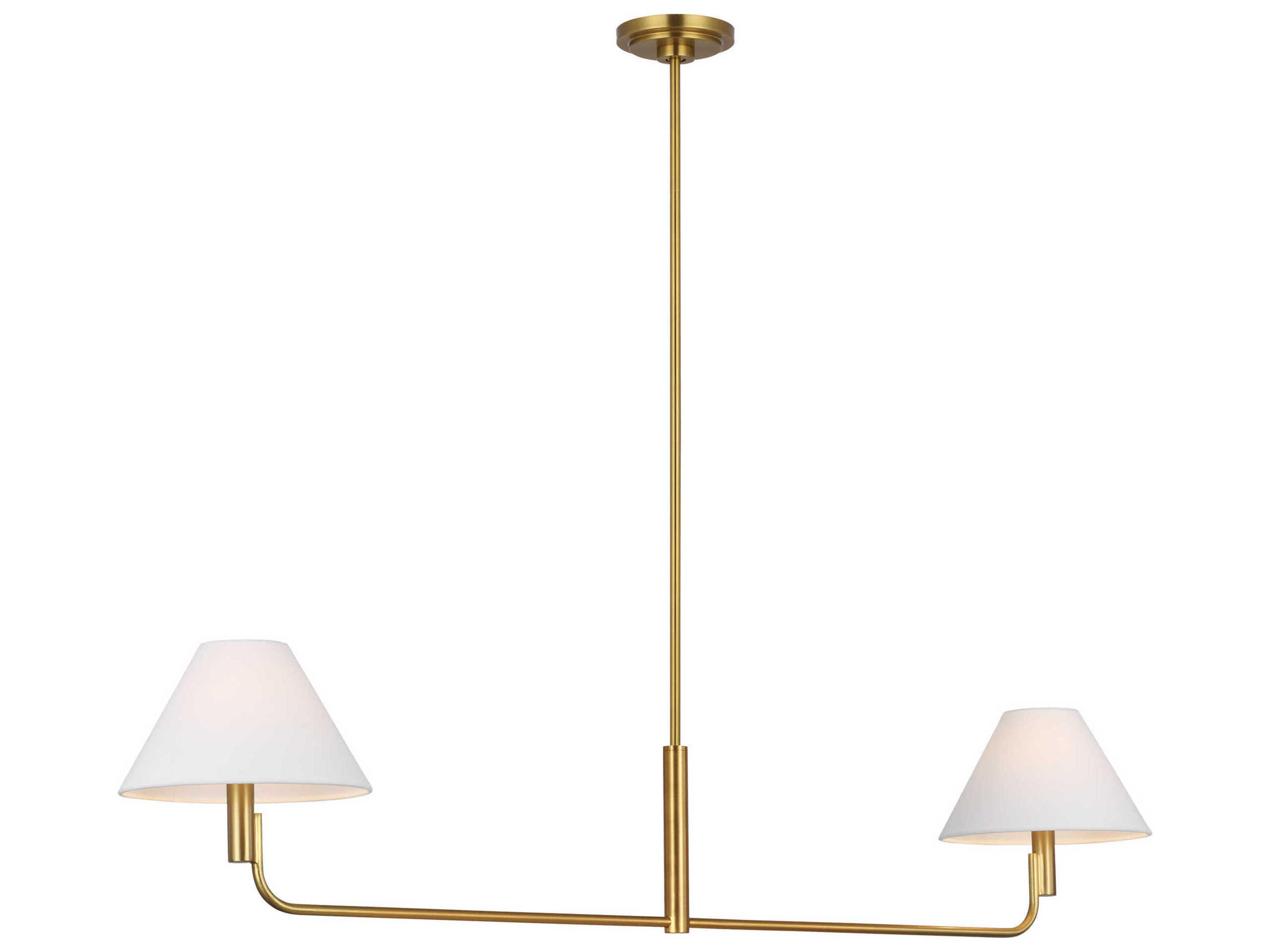 Visual Comfort Studio Colfax 2-Light Burnished Brass Linear Island Pendant