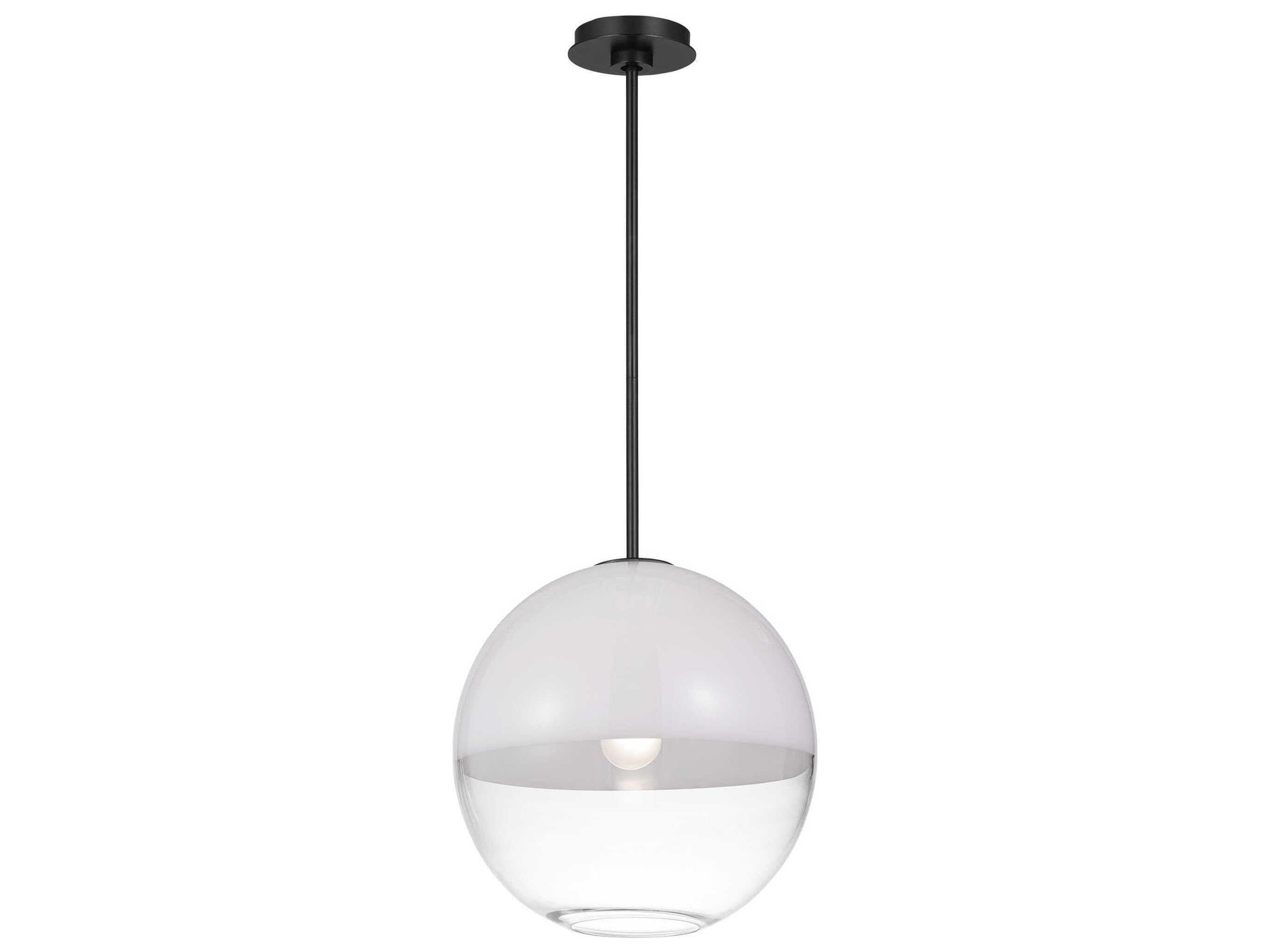 Visual Comfort Studio Torian 1-Light Aged Iron Black Globe Pendant