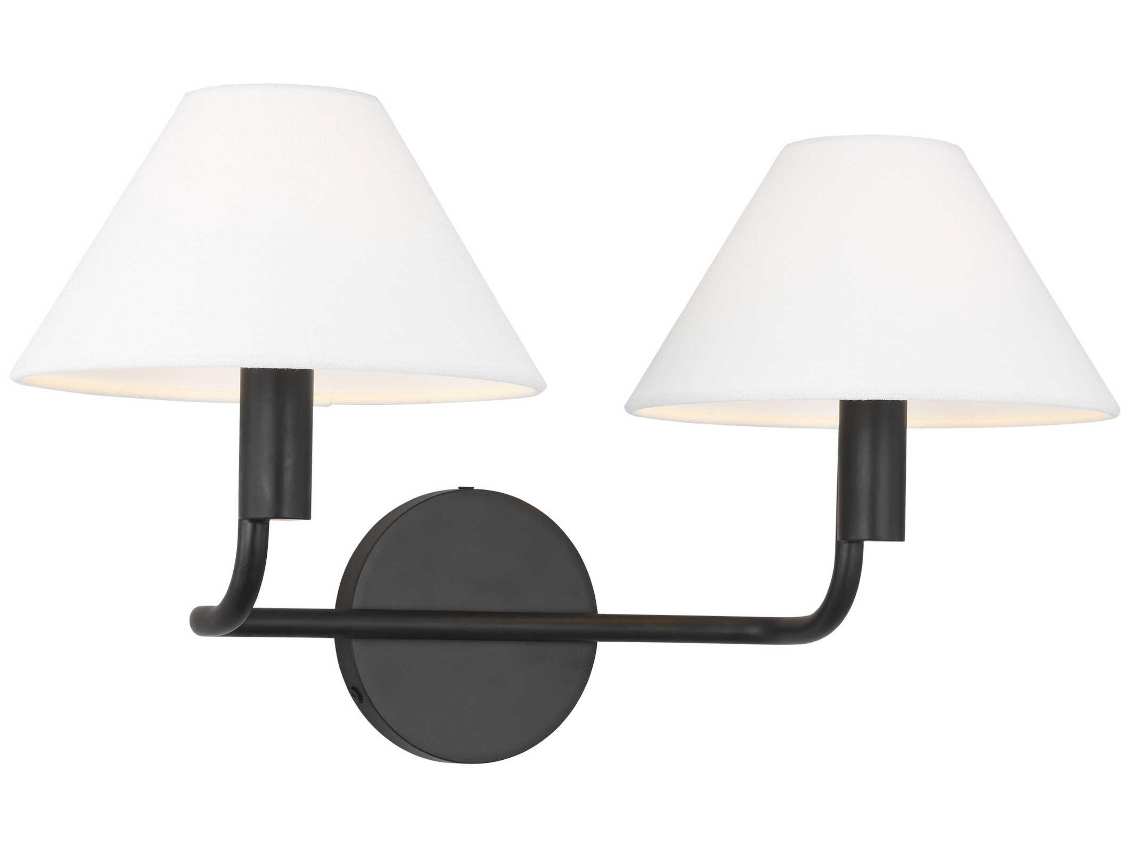 Visual Comfort Studio Colfax 2-Light Aged Iron Black Vanity Light