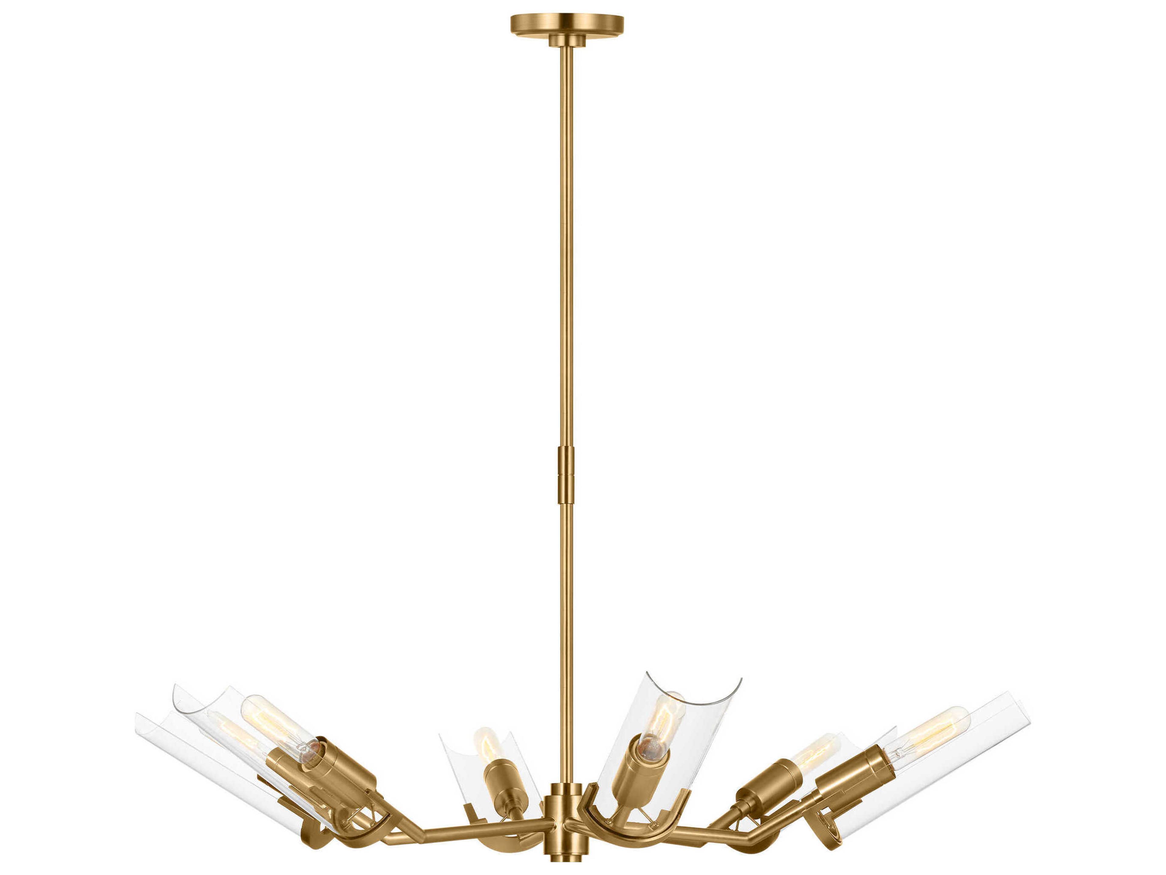 Visual Comfort Studio Mezzo 6-Light Burnished Brass Cylinder Chandelier