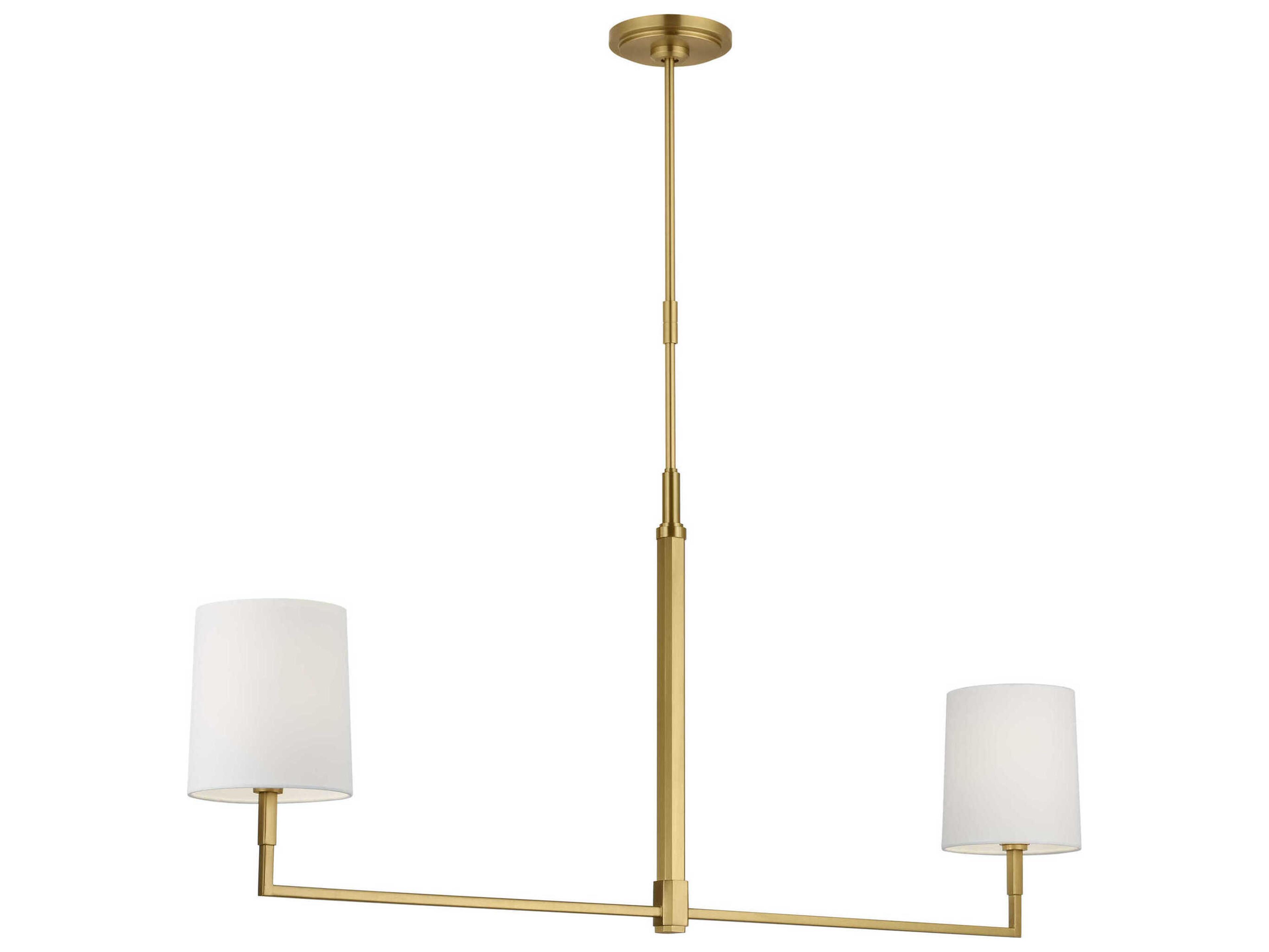 Visual Comfort Studio Danica 2-Light Burnished Brass Linear Island Pendant
