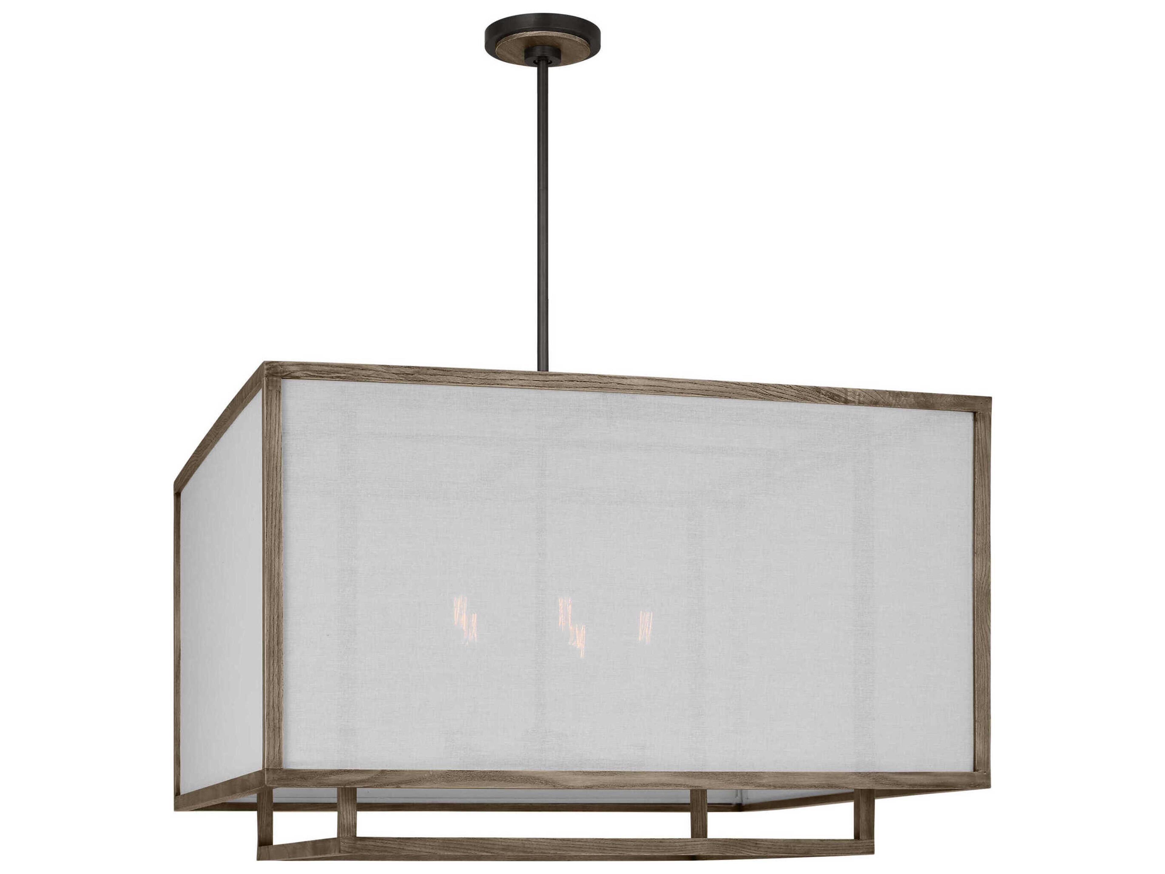 Visual Comfort Studio Brockway 5-Light Weathered Oak Wood Chandelier