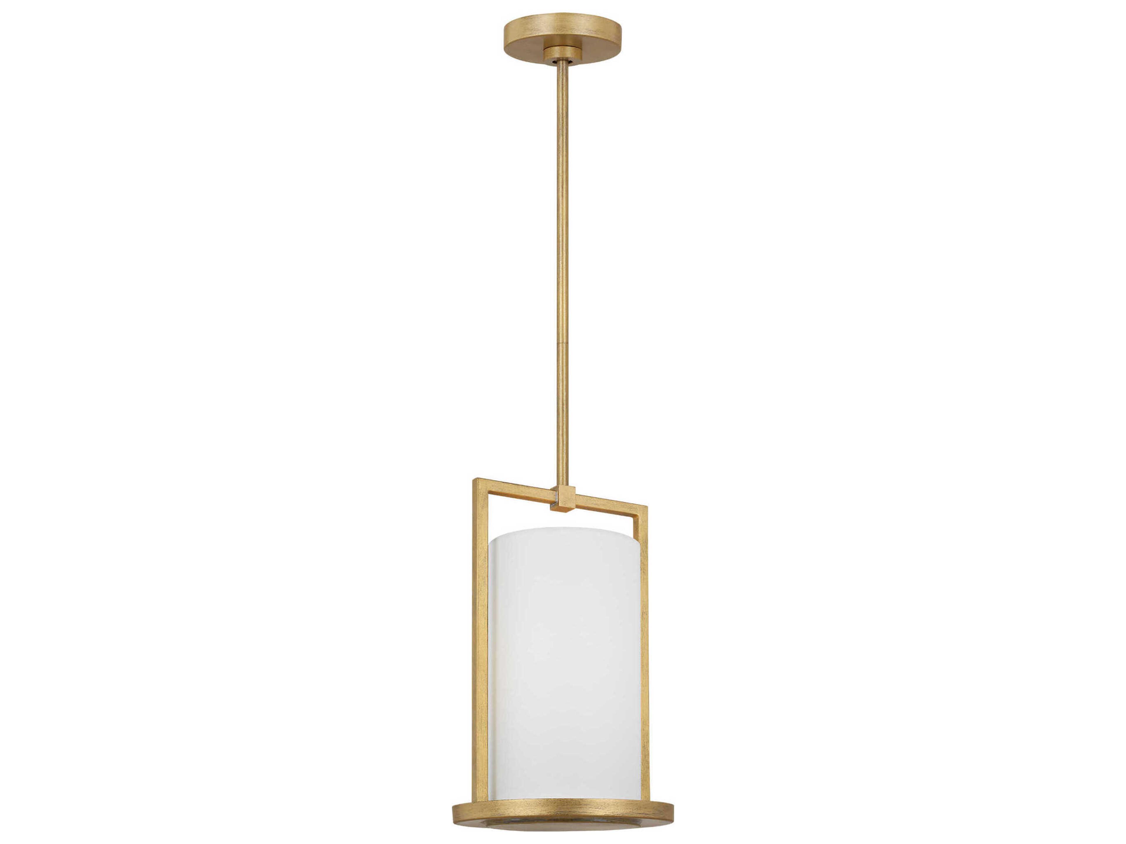 Visual Comfort Studio Sherwood 1-Light Coastal Gild Gold Cylinder Mini Pendant