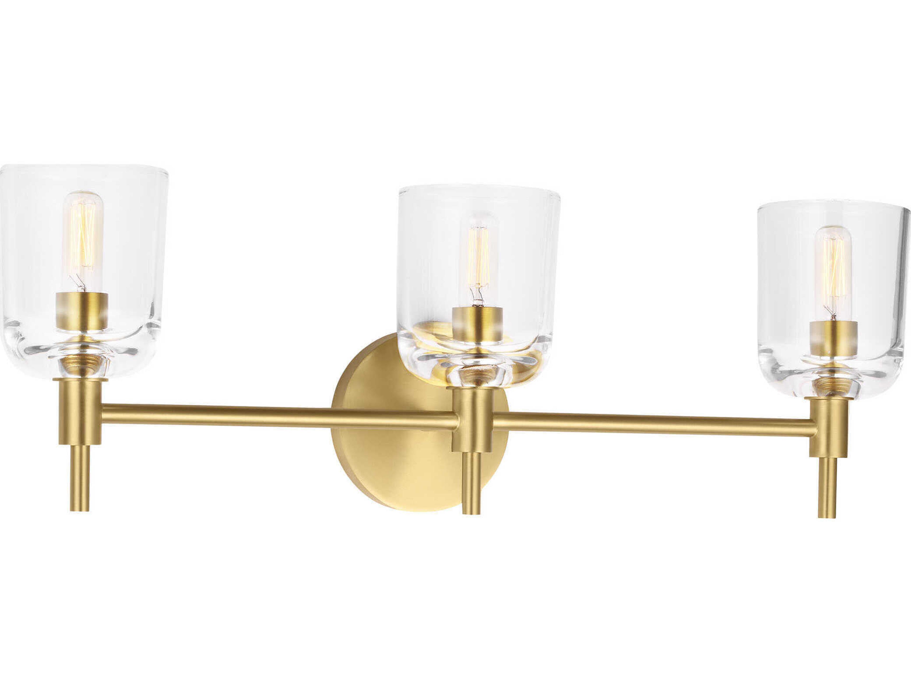 Visual Comfort Studio Hartley 3-Light Burnished Brass Vanity Light